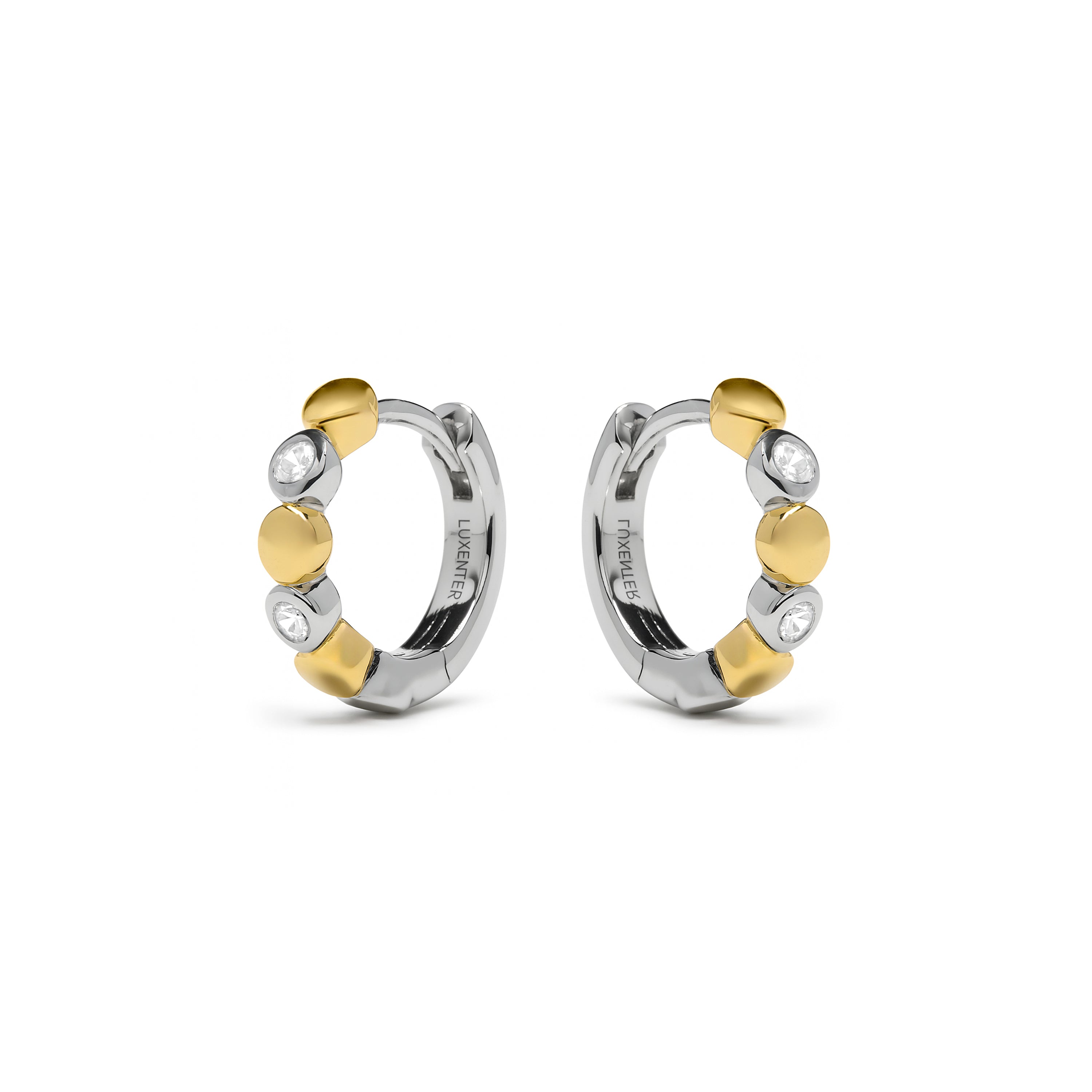 Pendientes de Plata de Ley 925 y Circonita Brillante acabado en oro amarillo 18k - Awalt