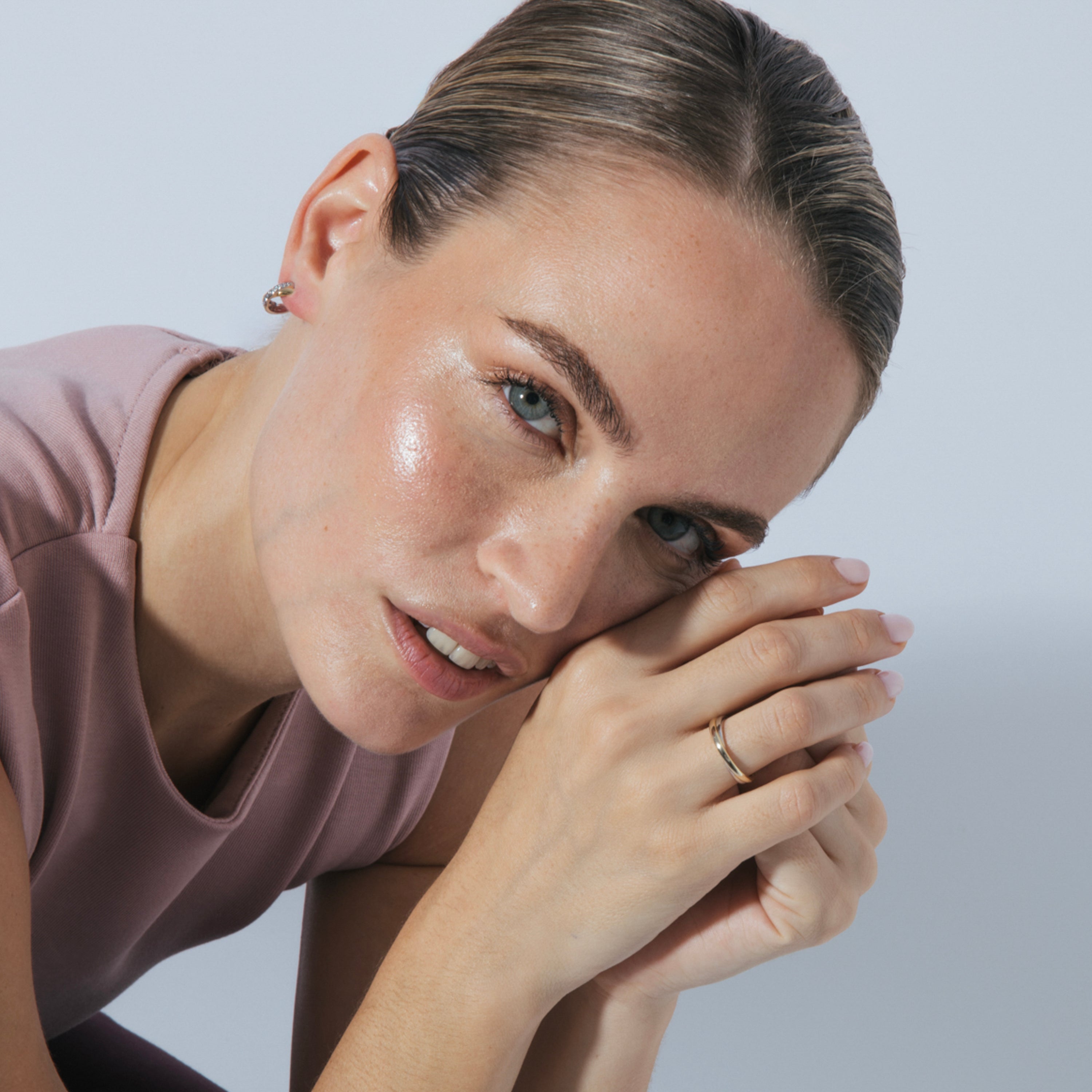 Pendientes de Plata de Ley 925 y Circonita Brillante acabado en oro amarillo 18k - Megle