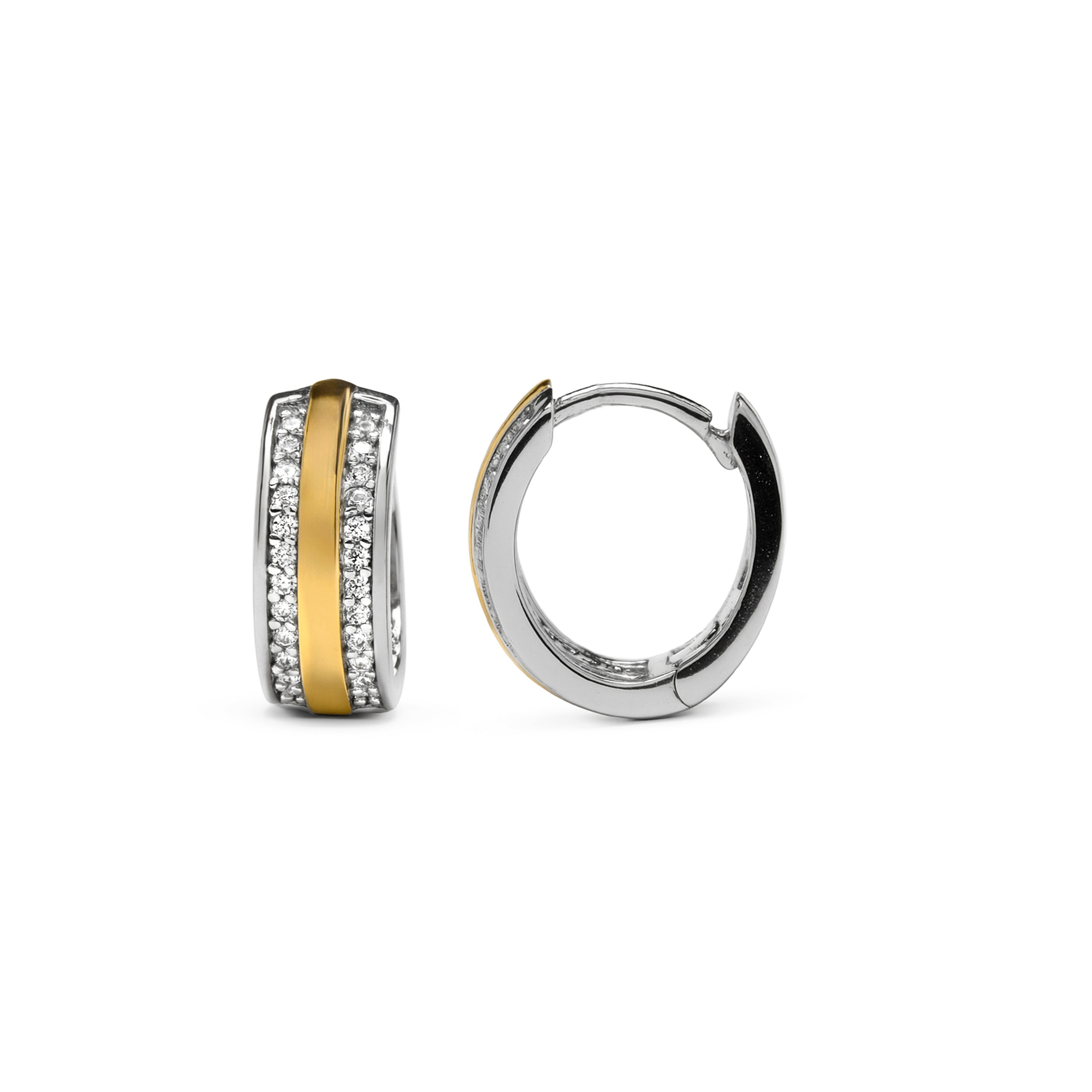 Pendientes de Plata de Ley 925 y Circonita Brillante acabado en oro amarillo 18k - Fatui