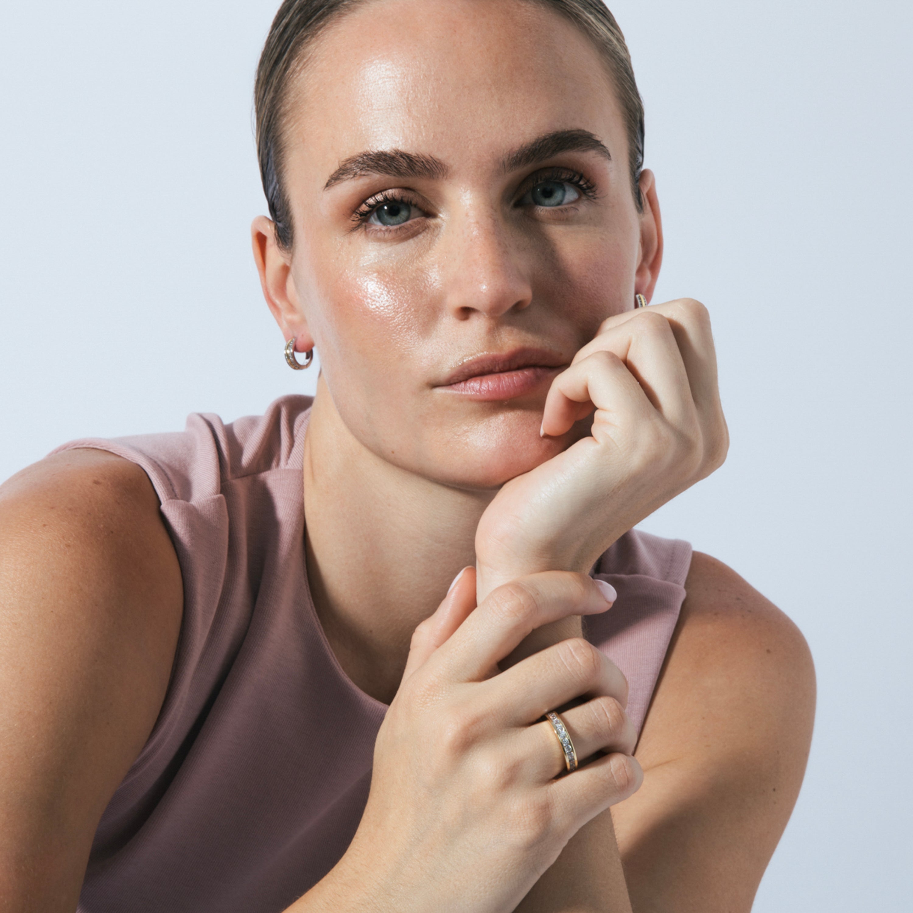 Pendientes de Plata de Ley 925 y Circonita Brillante acabado en oro amarillo 18k - Fatui