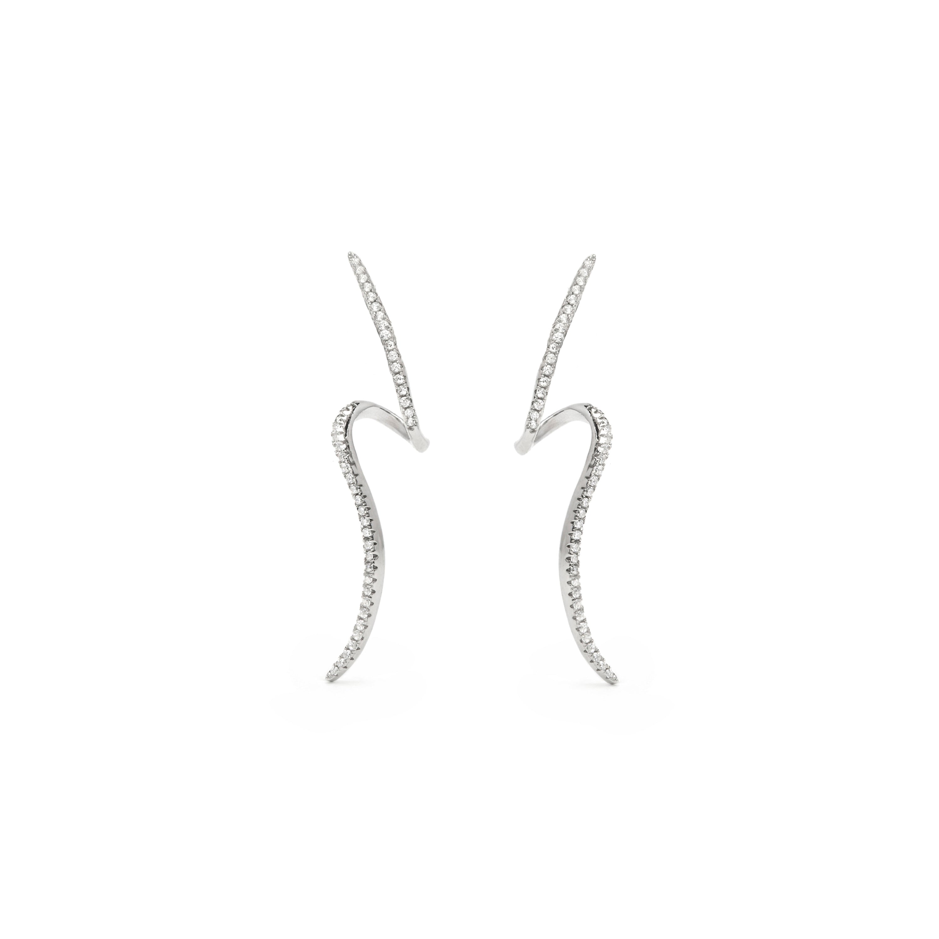 Pendientes de Plata de Ley 925 y Circonita Brillante acabado en rodio - Chuni