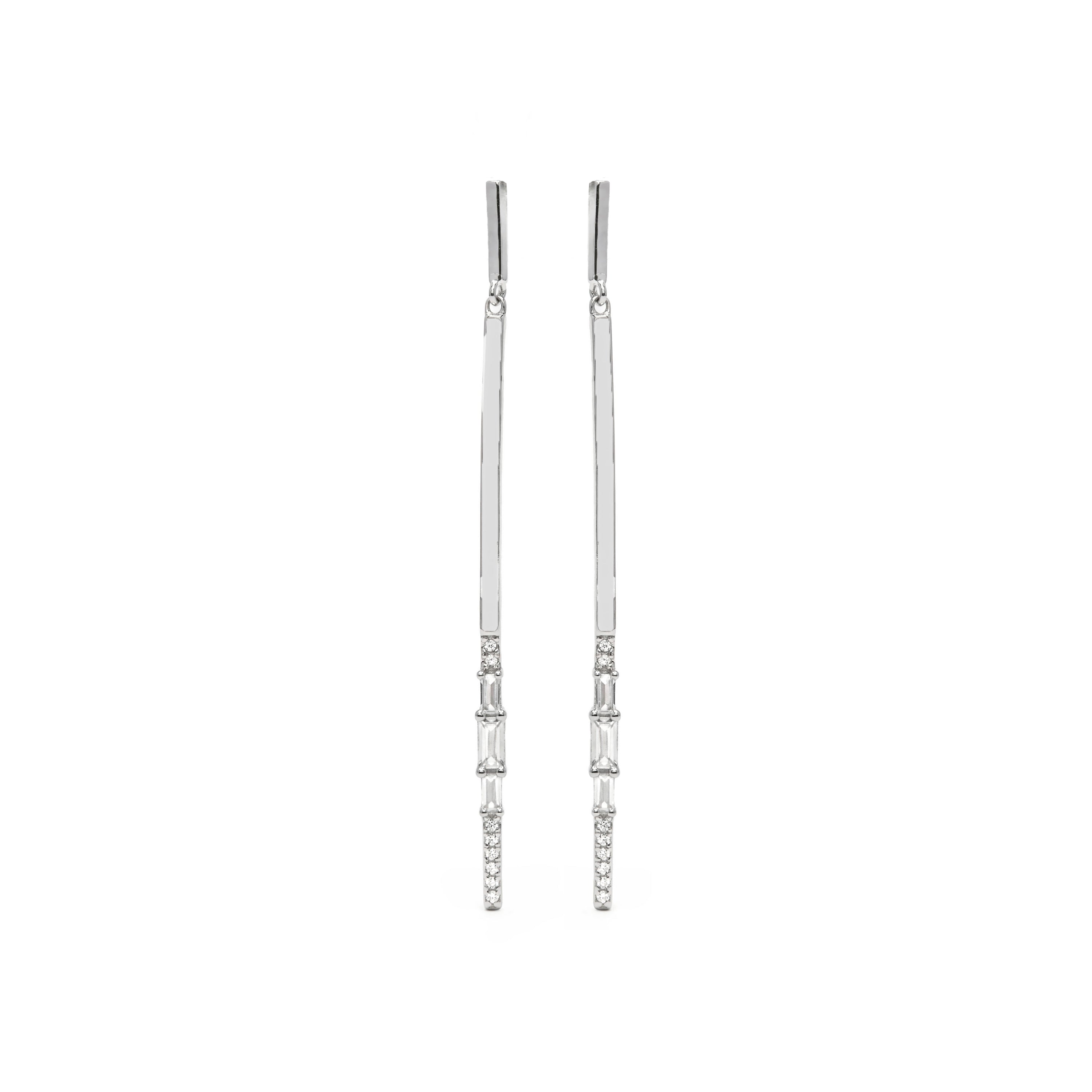 Pendientes de Plata de Ley 925 y Circonita Brillante acabado en rodio - Puca