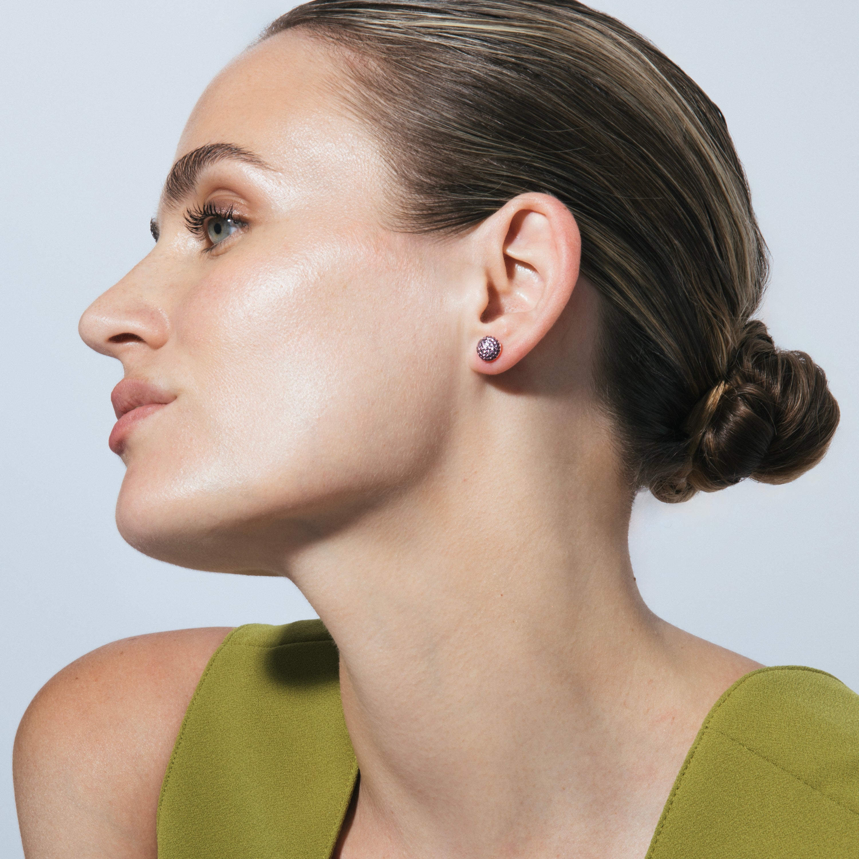 Pendientes de Plata de Ley 925 y Circonita Rubí acabado en rodio - Mallik