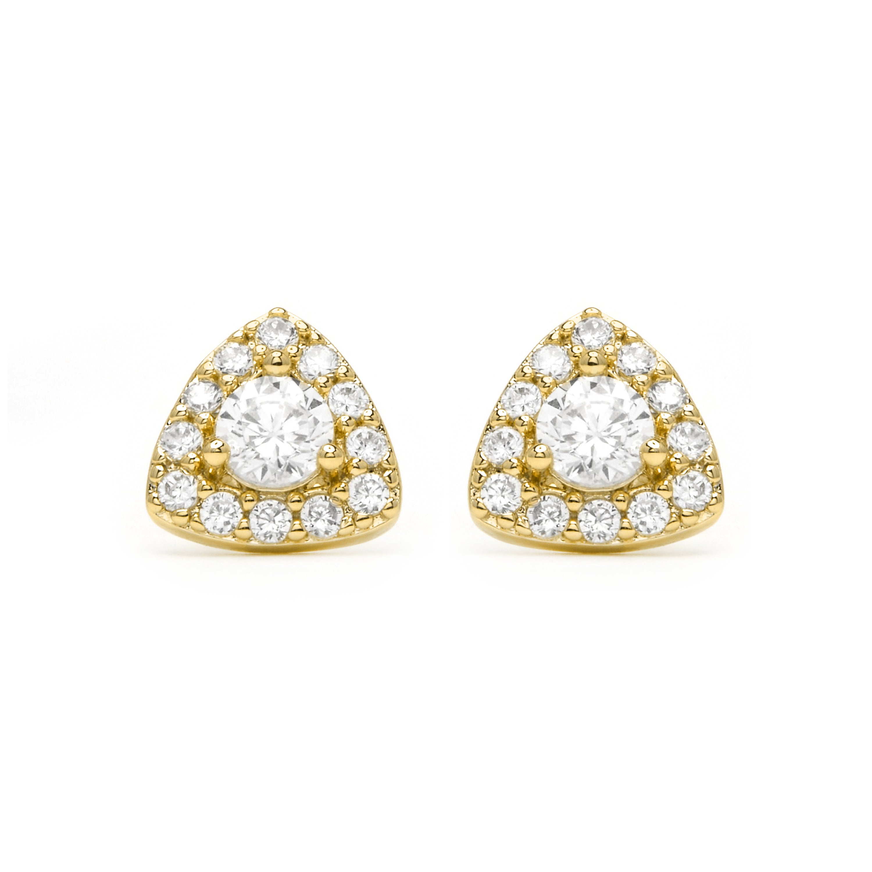 Pendientes de Plata de Ley 925 y Circonita Brillante acabado en oro amarillo 18k - Aldra