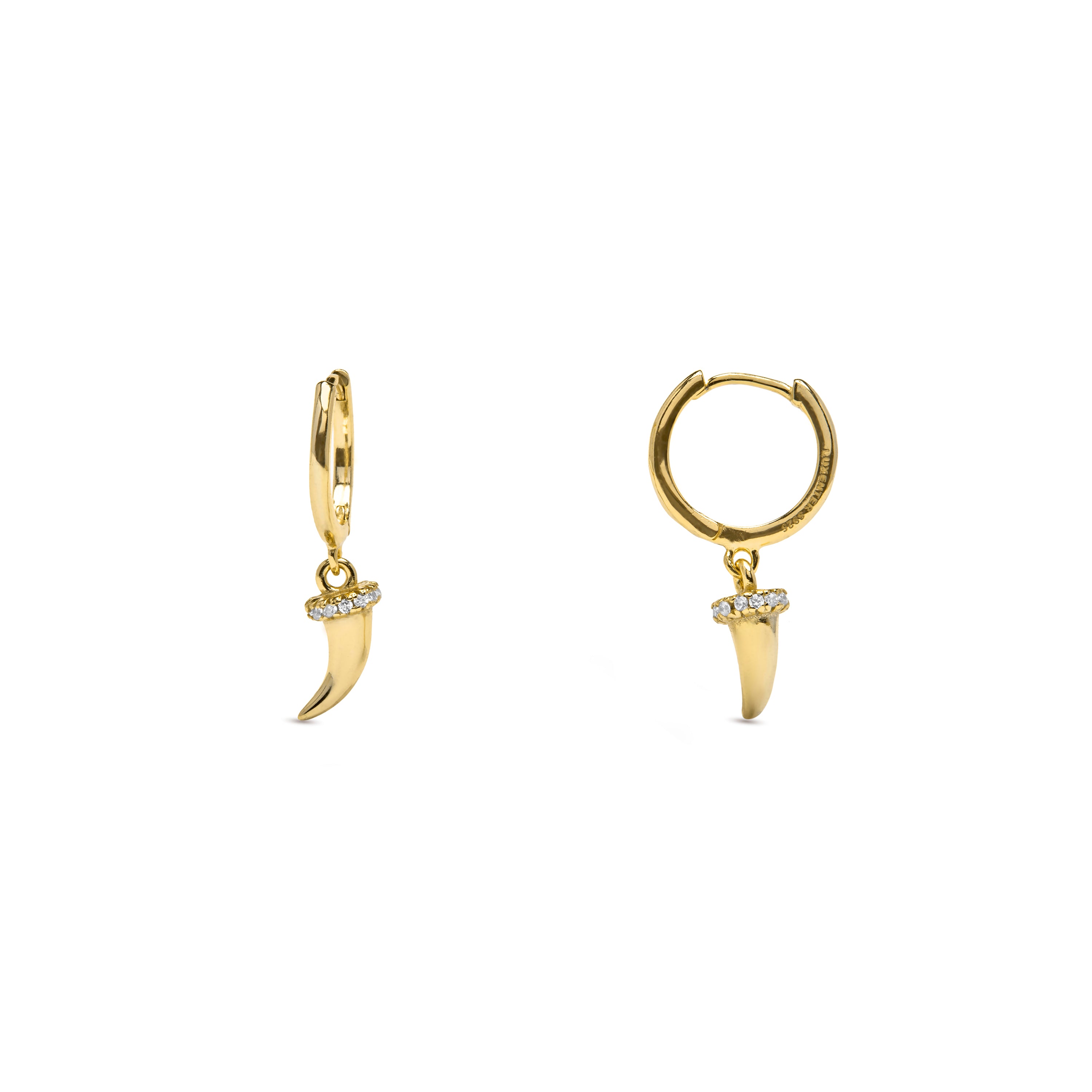Pendientes de Plata de Ley 925 y Circonita Brillante acabado en oro amarillo 18k - Wiseo