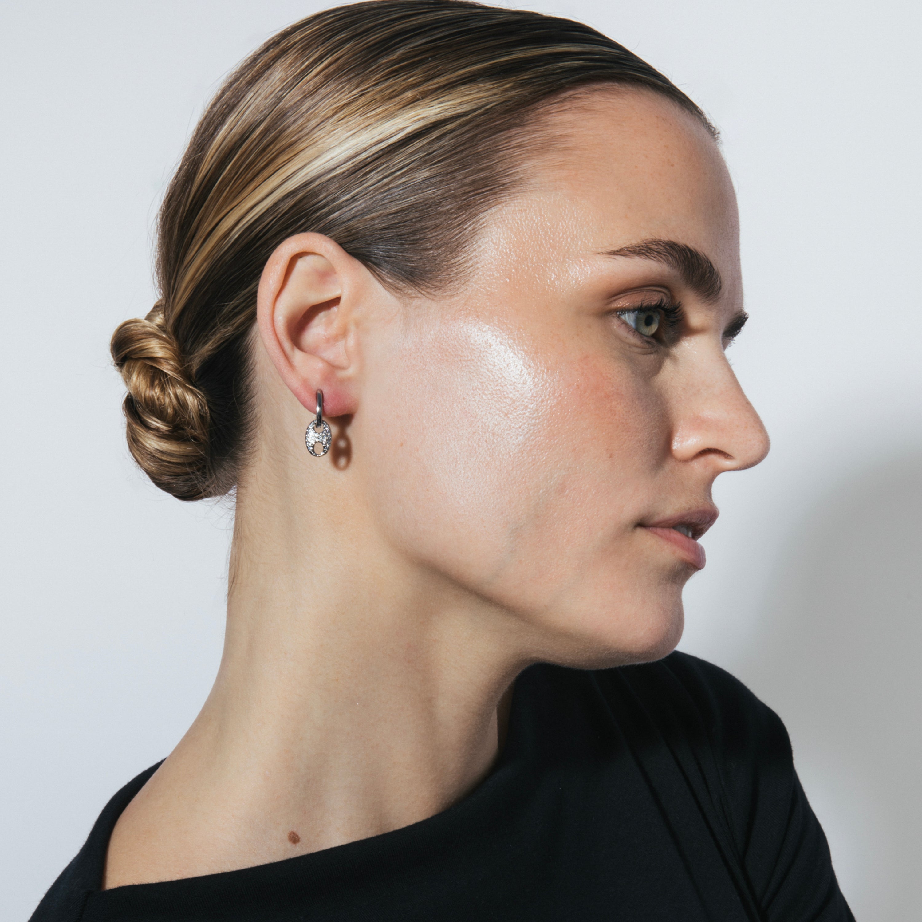 Pendientes de Plata de Ley 925 y Amatista Natural acabado en rodio - Raus