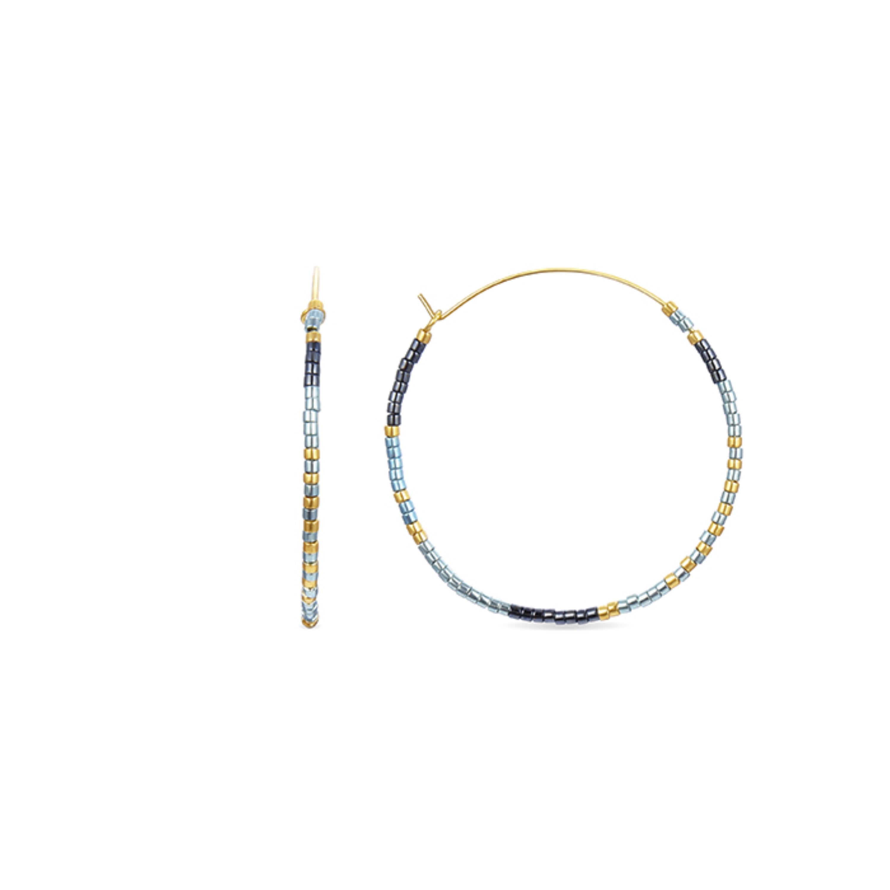 Pendientes de Plata de Ley 925 con Cristal Multicolor acabados en oro amarillo de 18K - Bubha