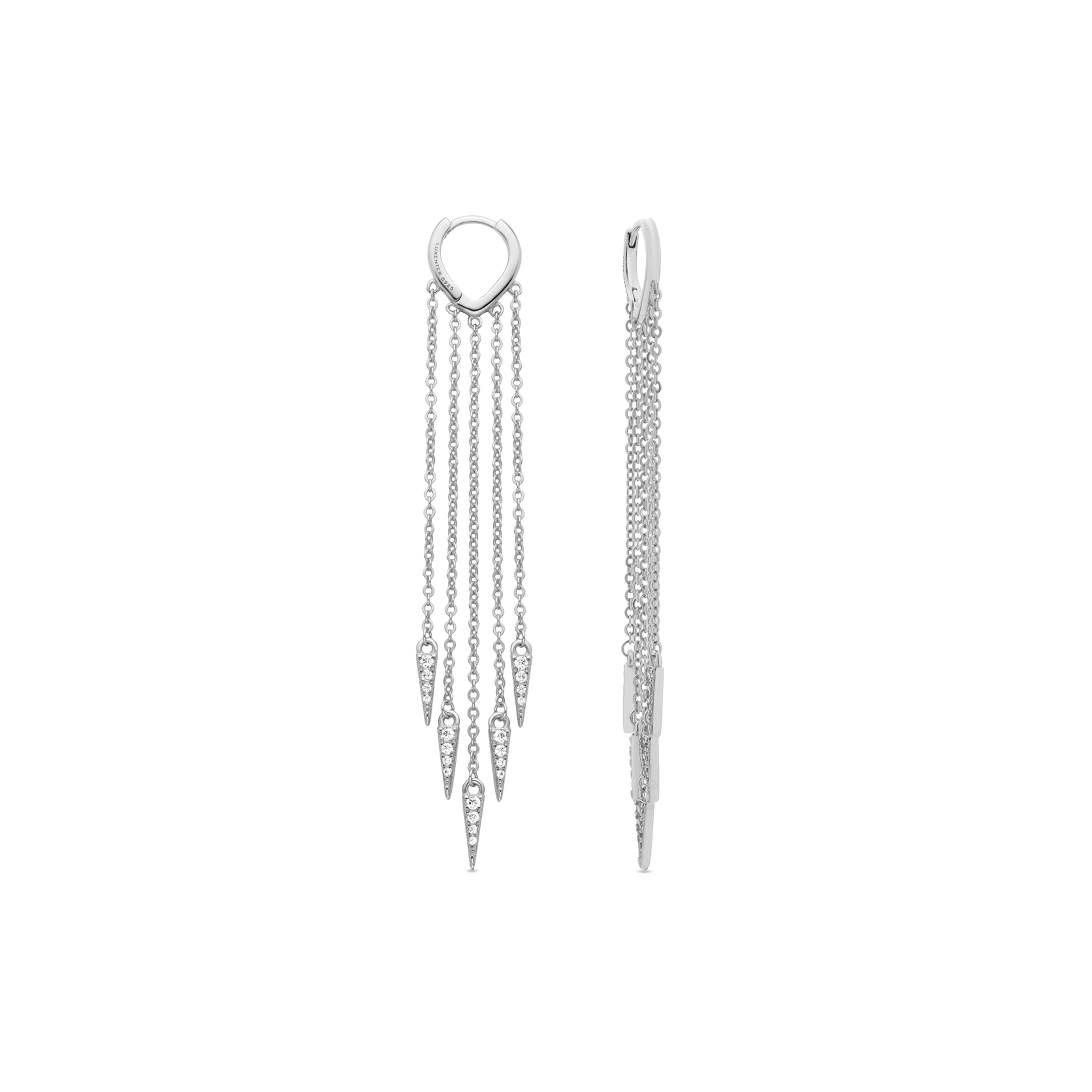 Pendientes de Plata de Ley 925 y circonita brillanye acabado rodio - Ryzal