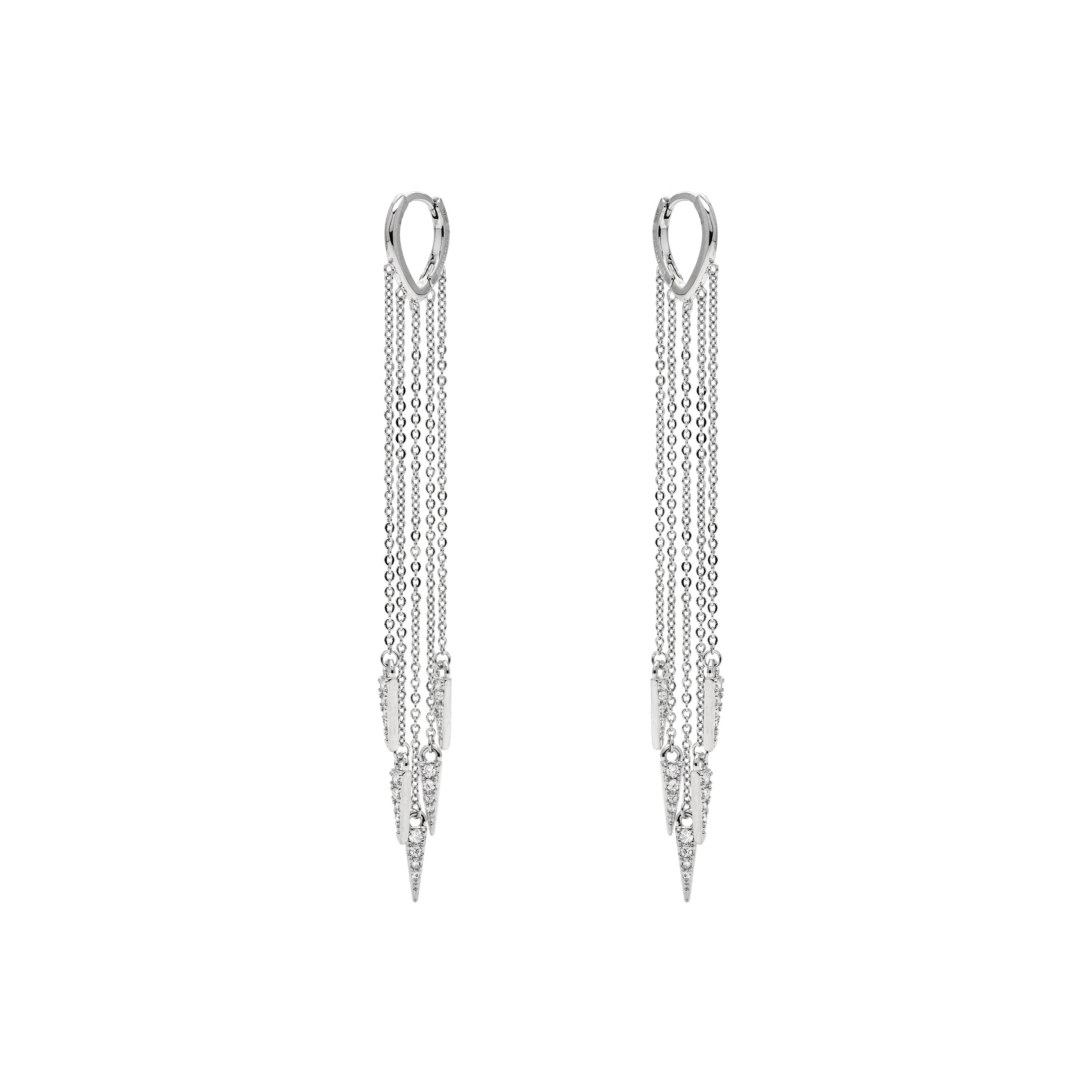 Pendientes de Plata de Ley 925 y circonita brillanye acabado rodio - Ryzal