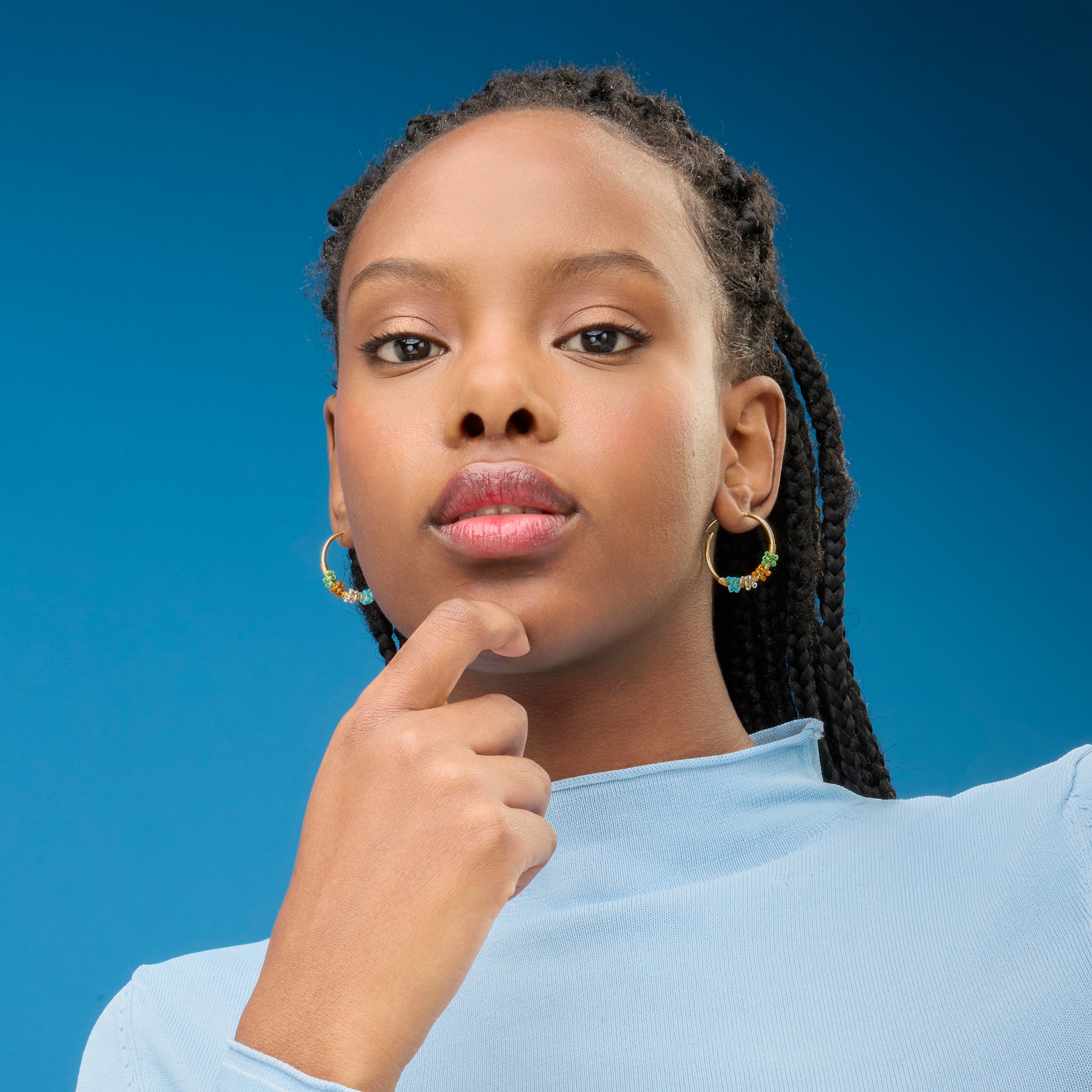 Pendientes de Plata de Ley 925 y Cristal Verde acabados en oro amarillo de 18k - Yton