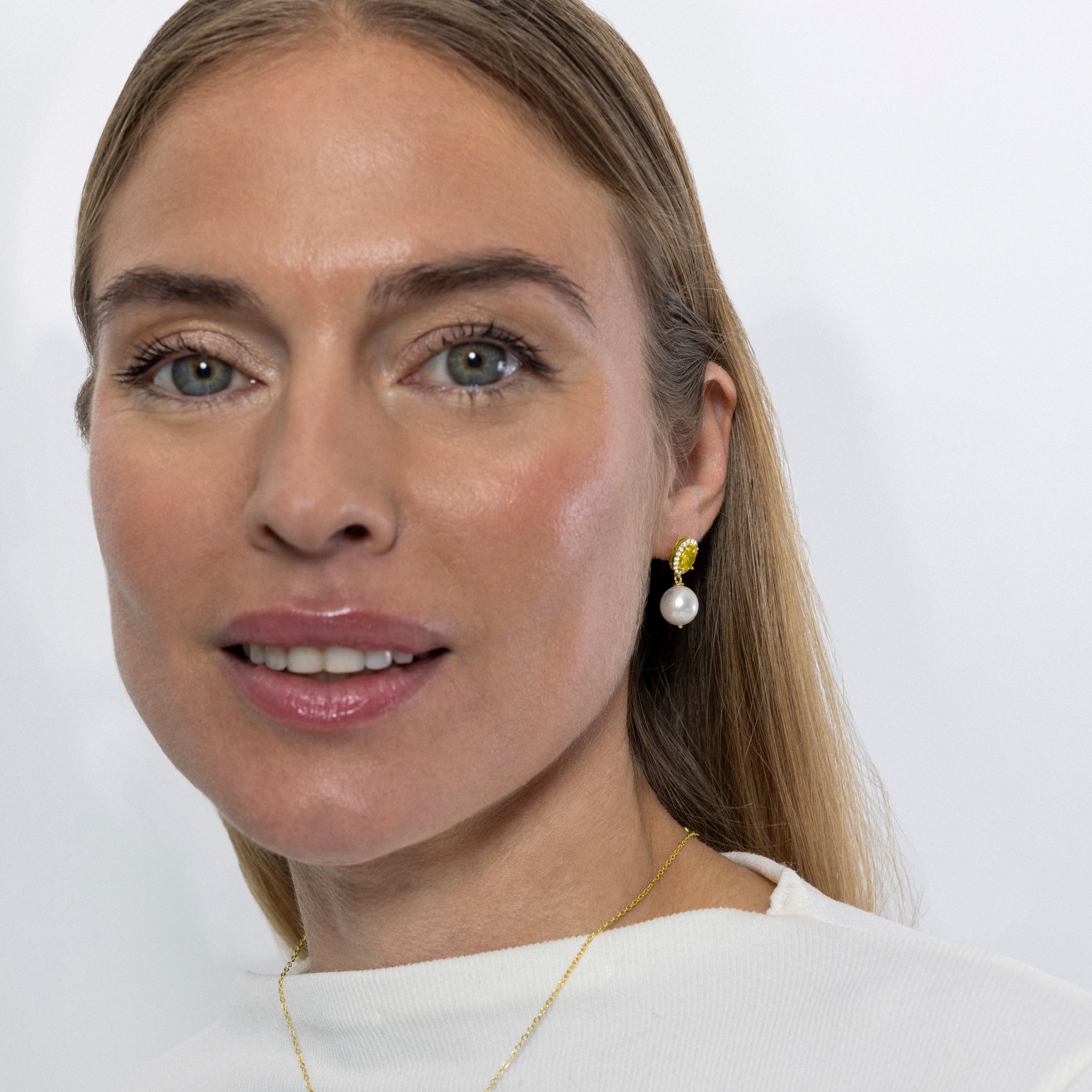 Pendientes de Plata de Ley 925 y Padparadscha acabados en oro amarillo de 18k - Ihri