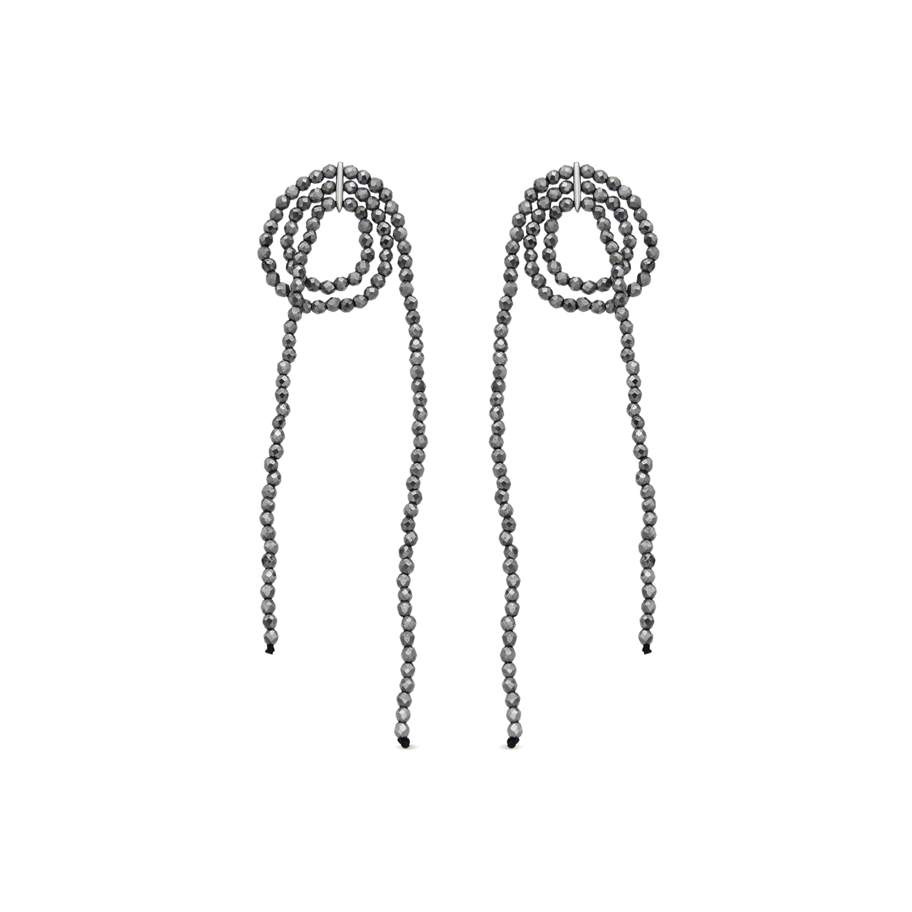 Pendientes de Plata de Ley 925 y Hematite acabado rodio - Lima