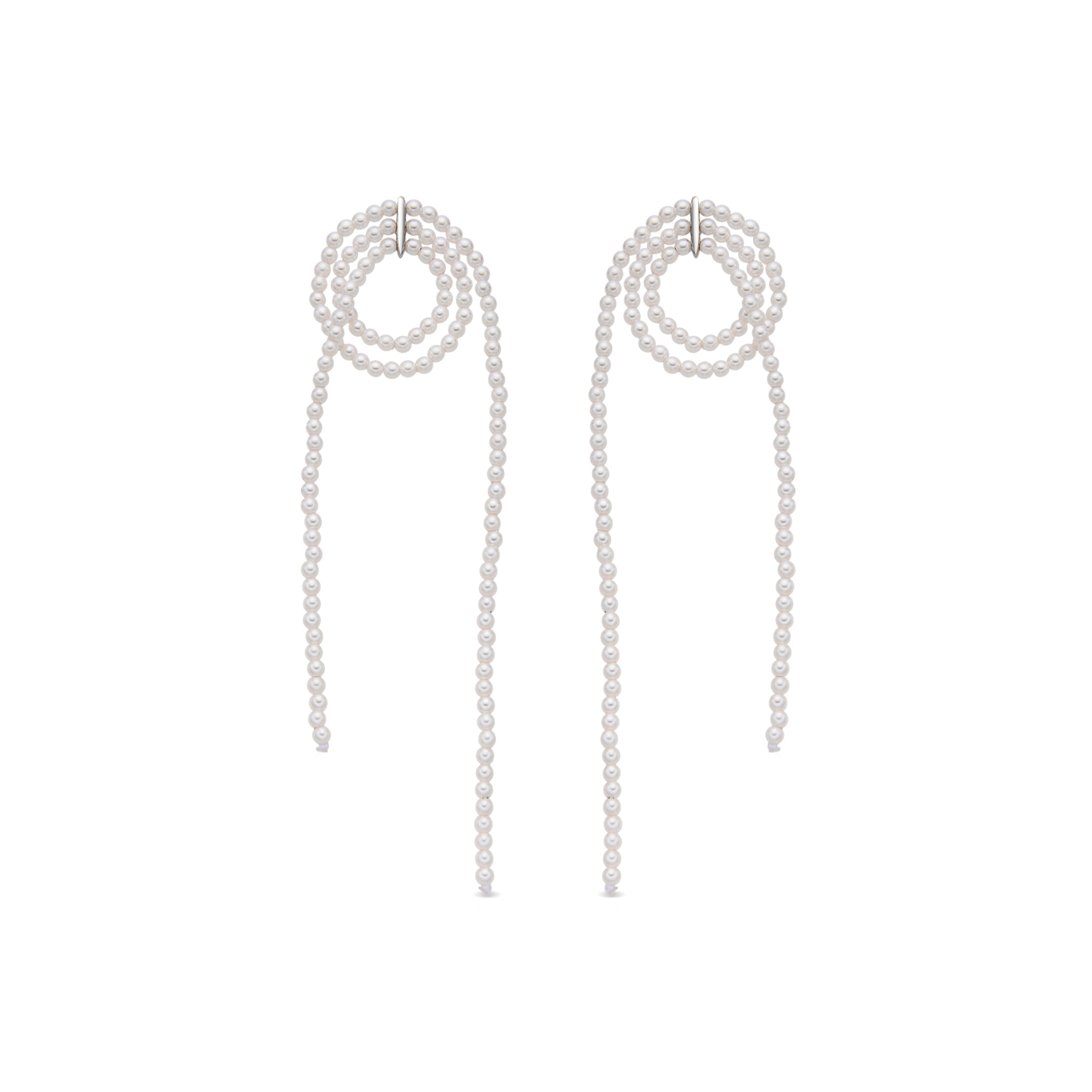 Pendientes de Plata de Ley 925 y Perla Blanca acabado rodio - Lima