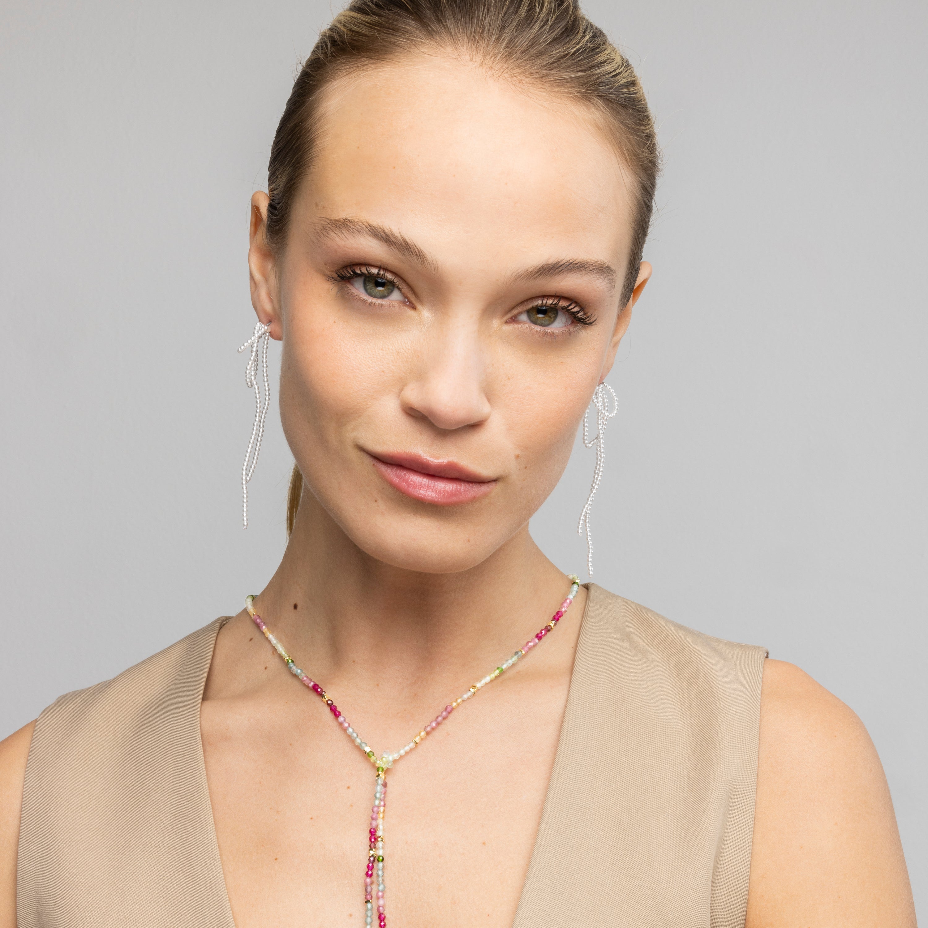 Pendientes de Plata de Ley 925 y Perla Blanca acabado rodio - Lima