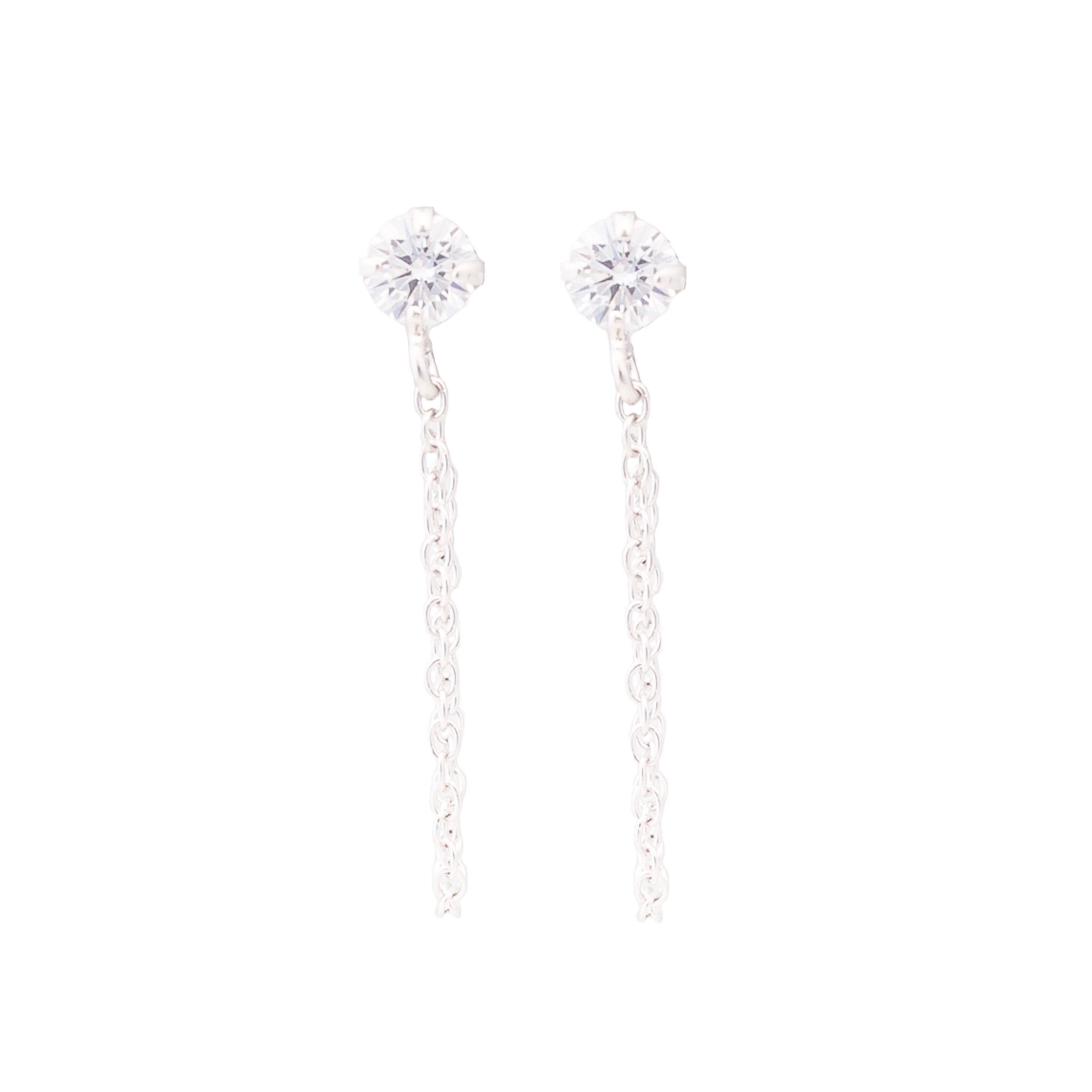 Pendientes de Plata de Ley 925 con Circonita Brillante acabados en rodio - Essential