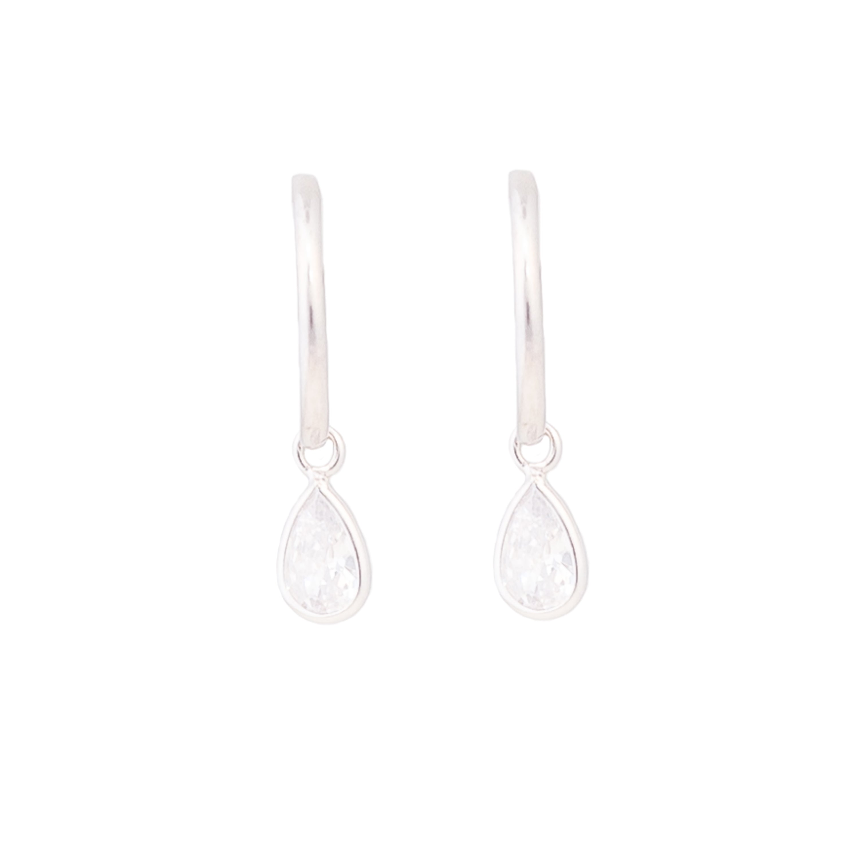 925er Sterlingsilber Ohrringe mit glänzenden Zirkonia, rhodiniert - Essential