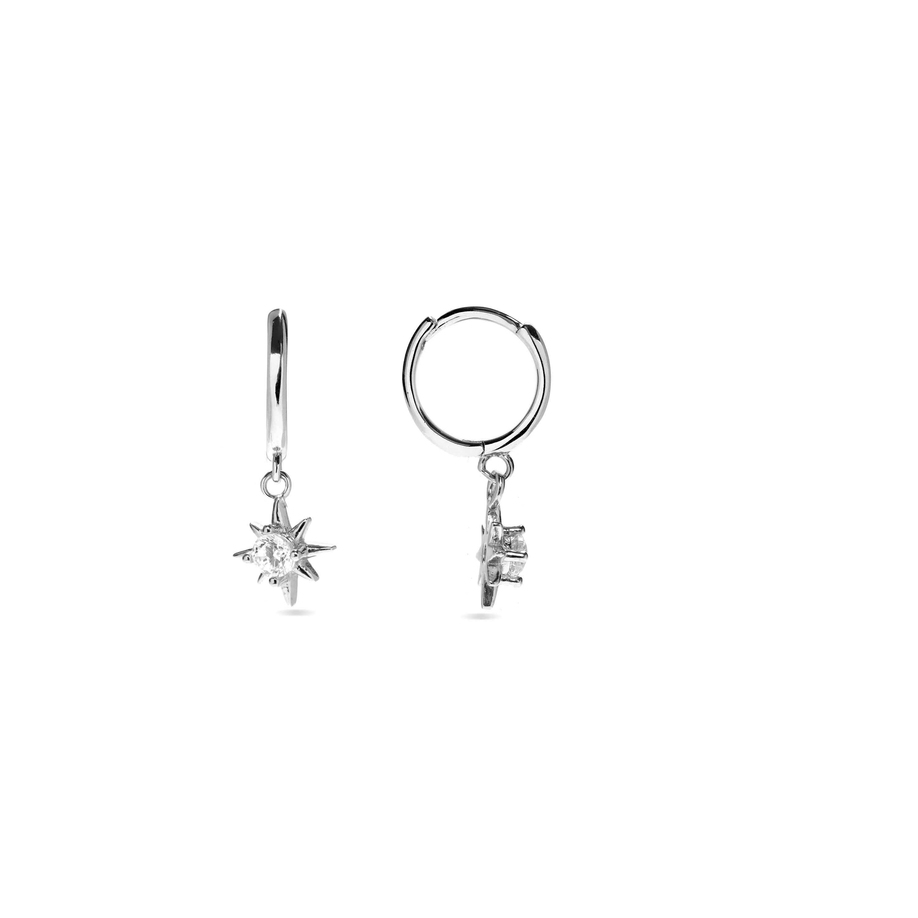 Pendientes de Plata de Ley 925 con Circonita Brillante acabados en rodio - Lisit