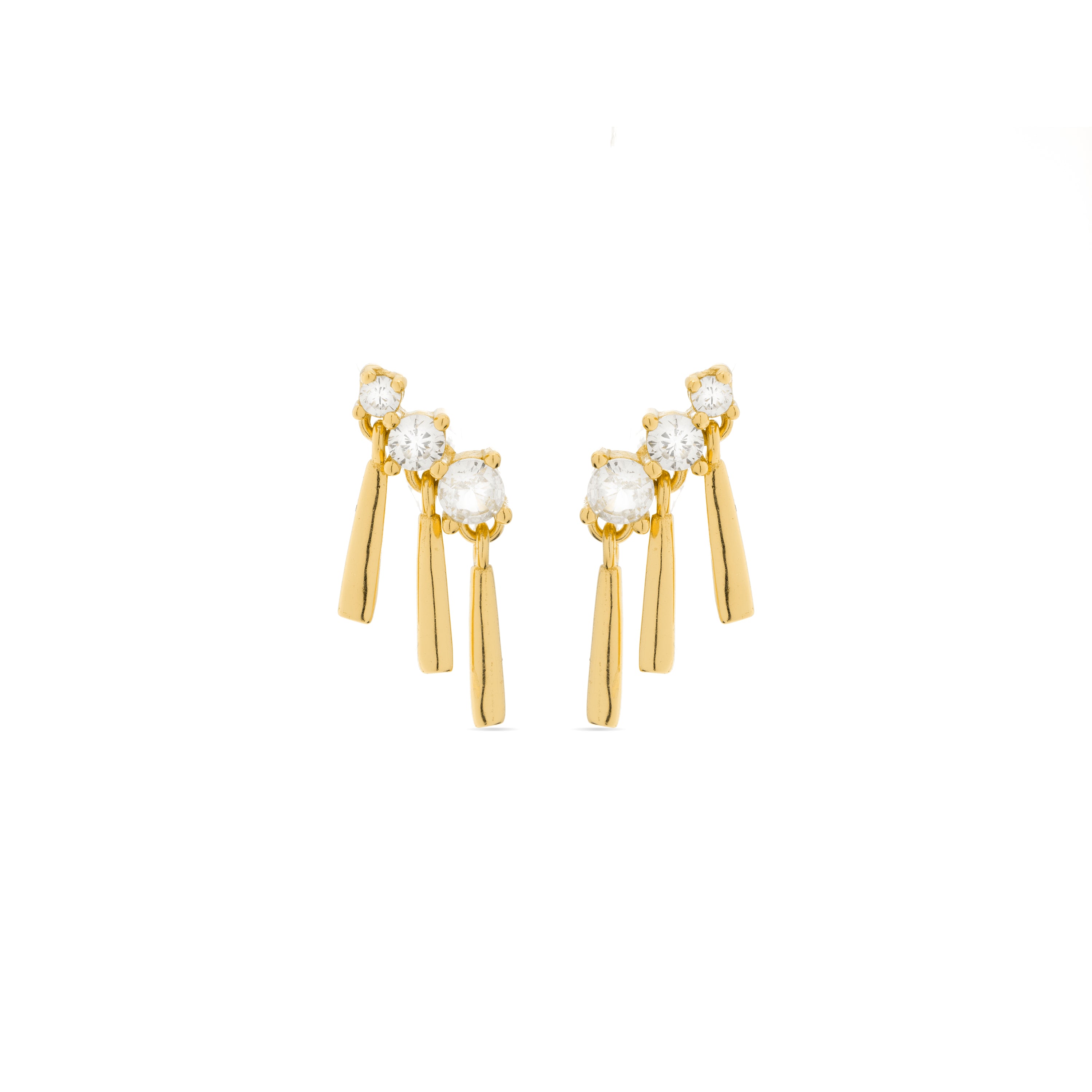 Pendientes de Plata de Ley 925 y Circonita Brillante acabados en oro amarillo de 18k - Virela