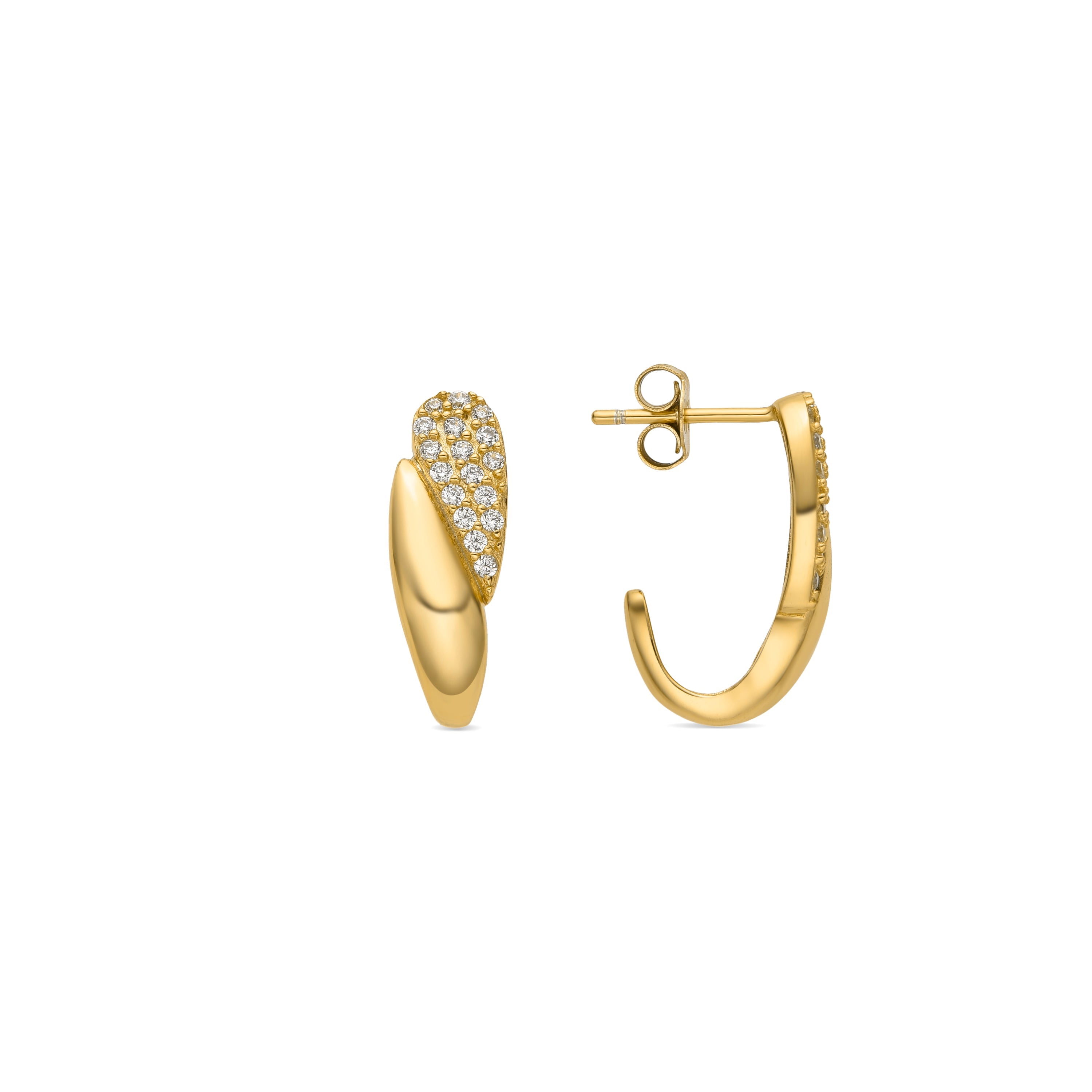 Pendientes de Plata de Ley 925 y Circonita Brillante acabado oro 18k - Angril