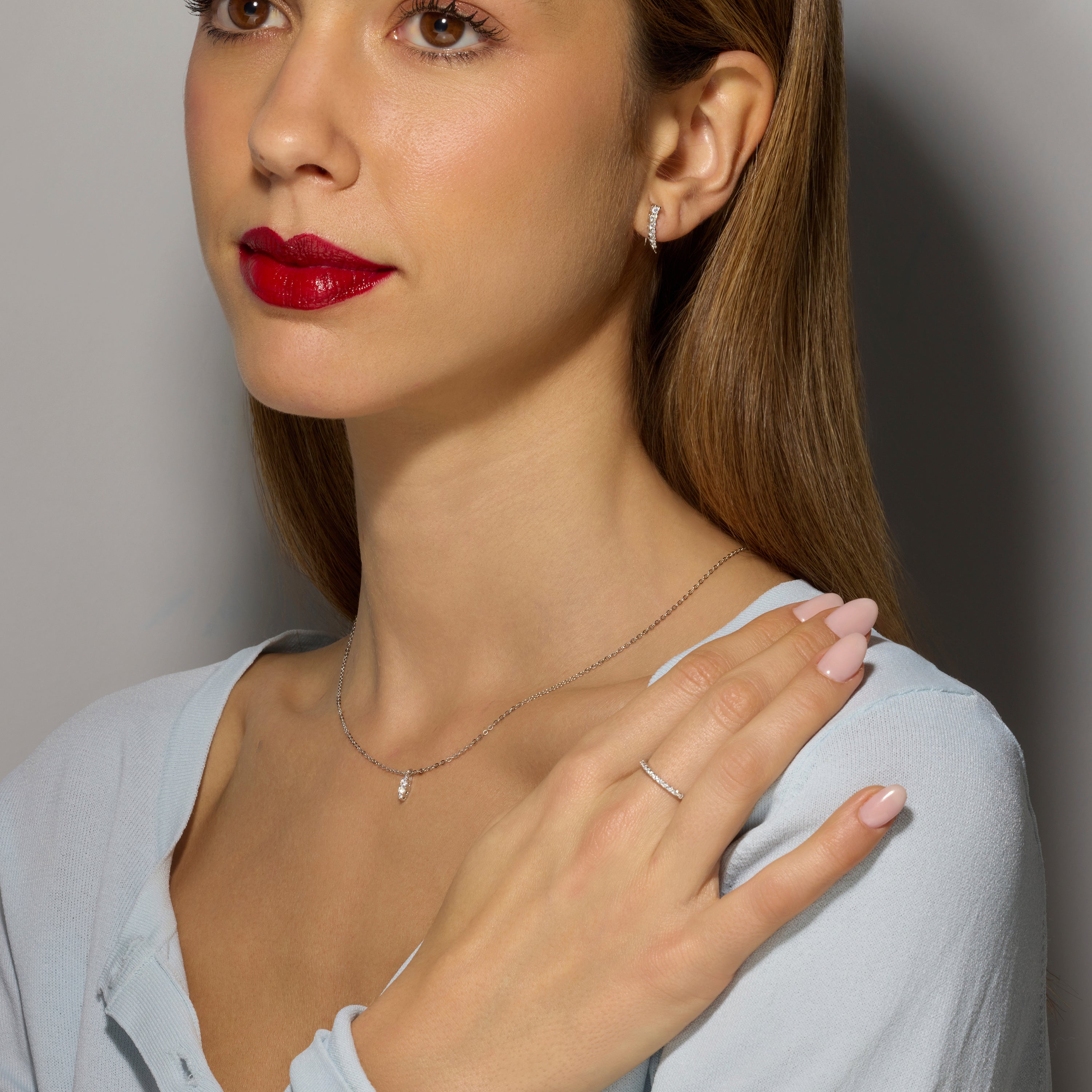 Oorbellen van 925 sterling zilver en briljante zirkonia met rhodiumafwerking - Losci