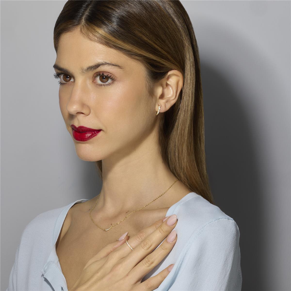 Orecchini in Argento Sterling 925 e Zirconia Brillante con finitura in oro giallo 18k - Losci