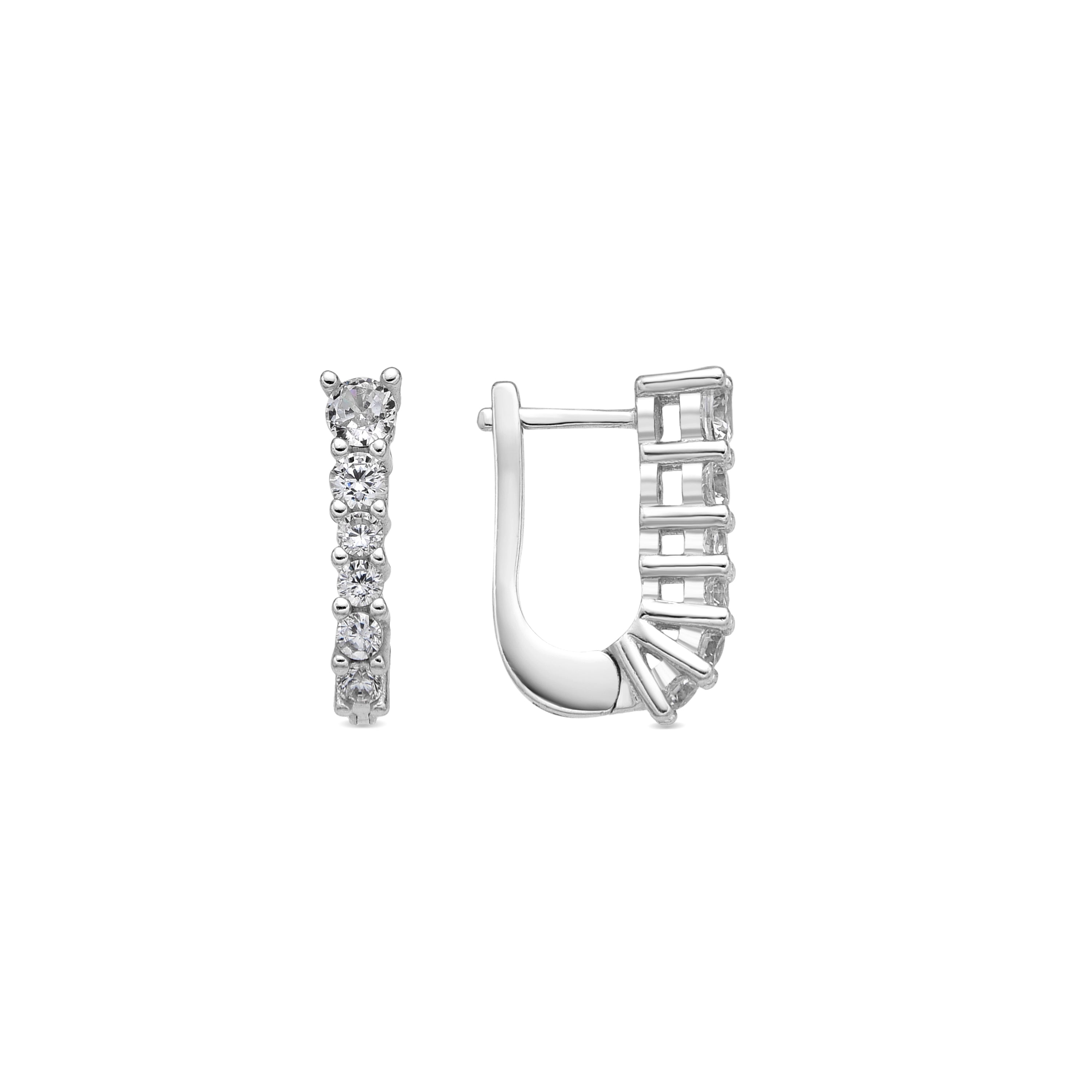 Boucles d&amp;#39;oreilles en argent sterling 925 et zircon brillant finition rhodiée - Naswa