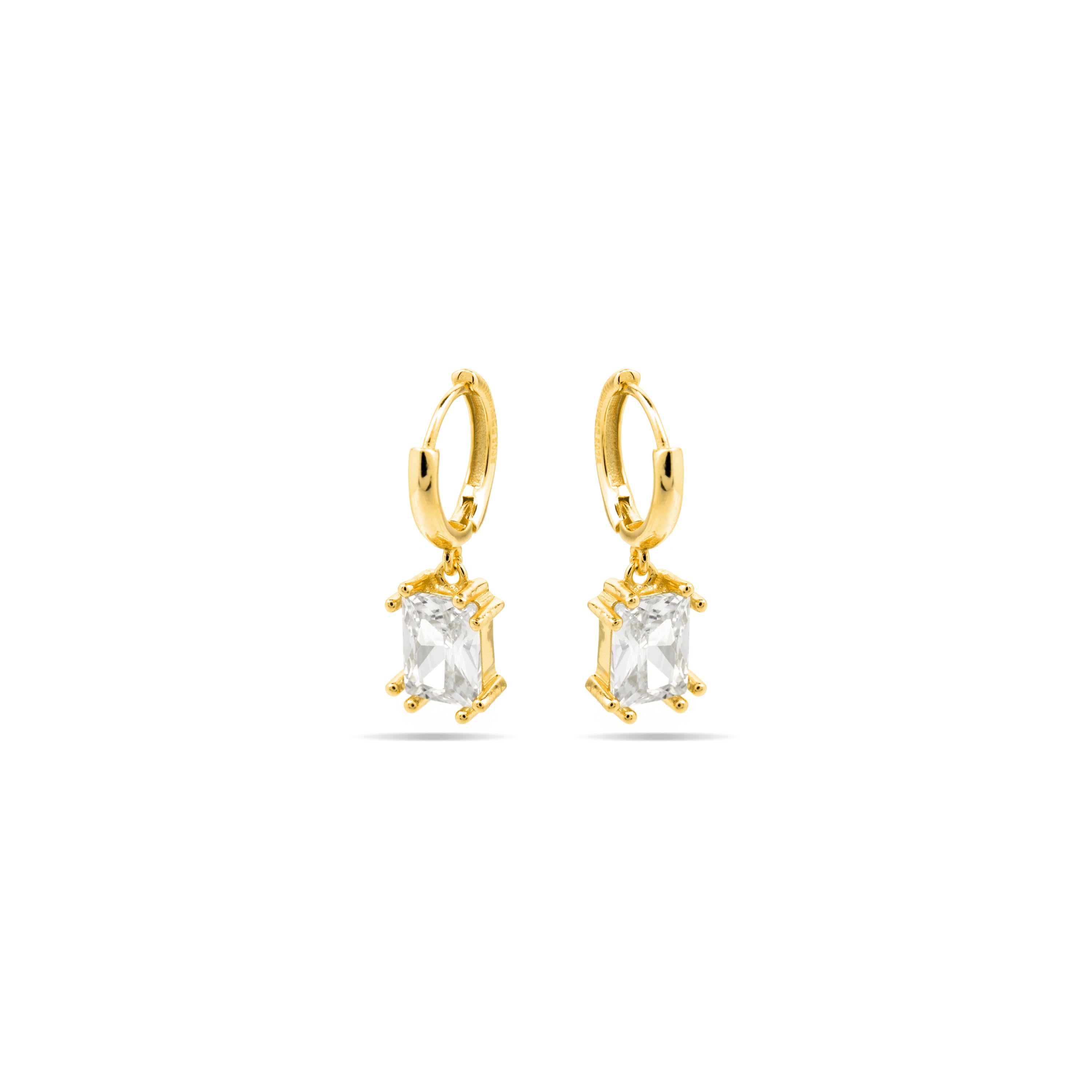Pendientes de Plata de Ley 925 y Circonita Brillante acabado oro amarillo de 18k - Odrak