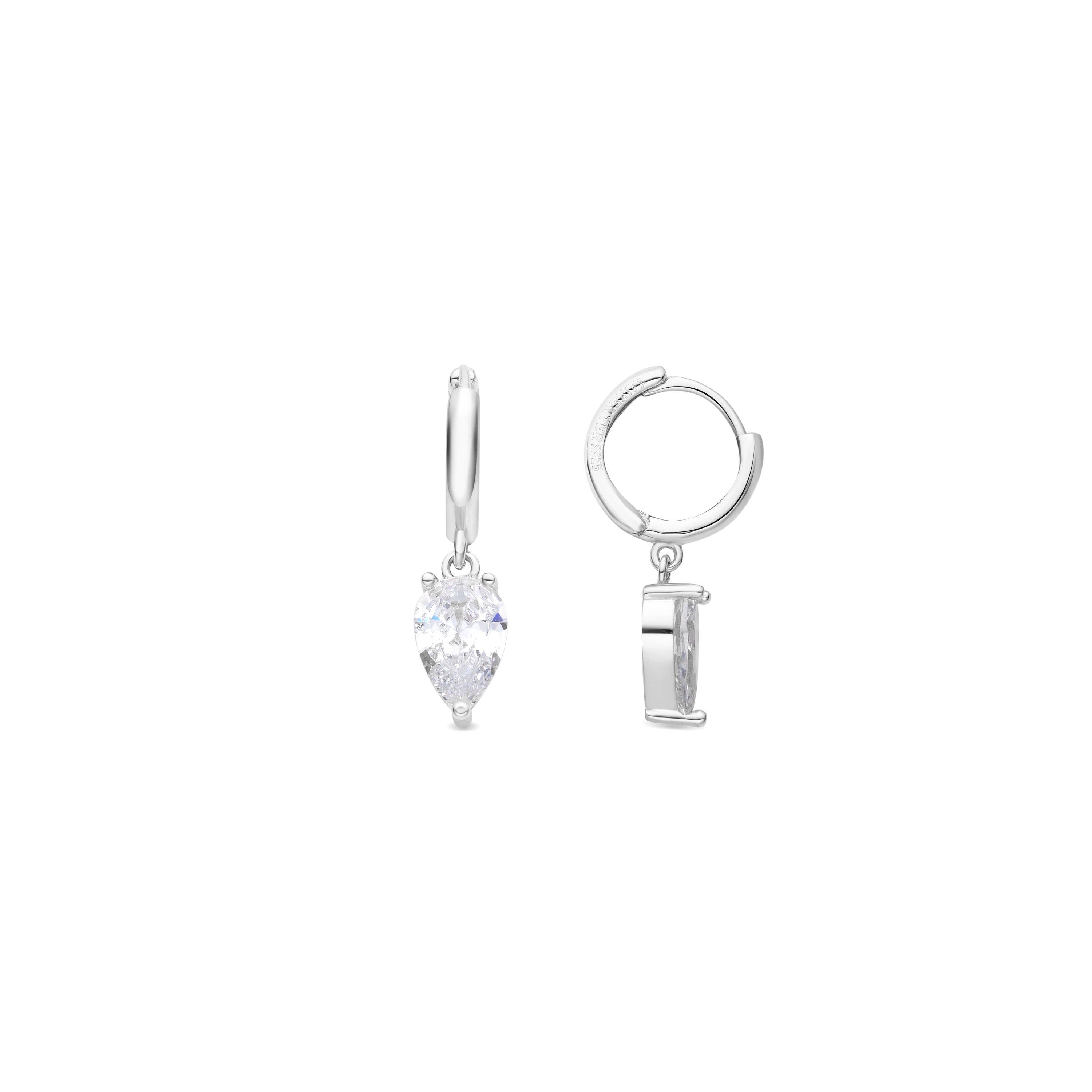 Pendientes de Plata de Ley 925 y Circonita Brillante acabado rodio - Iane