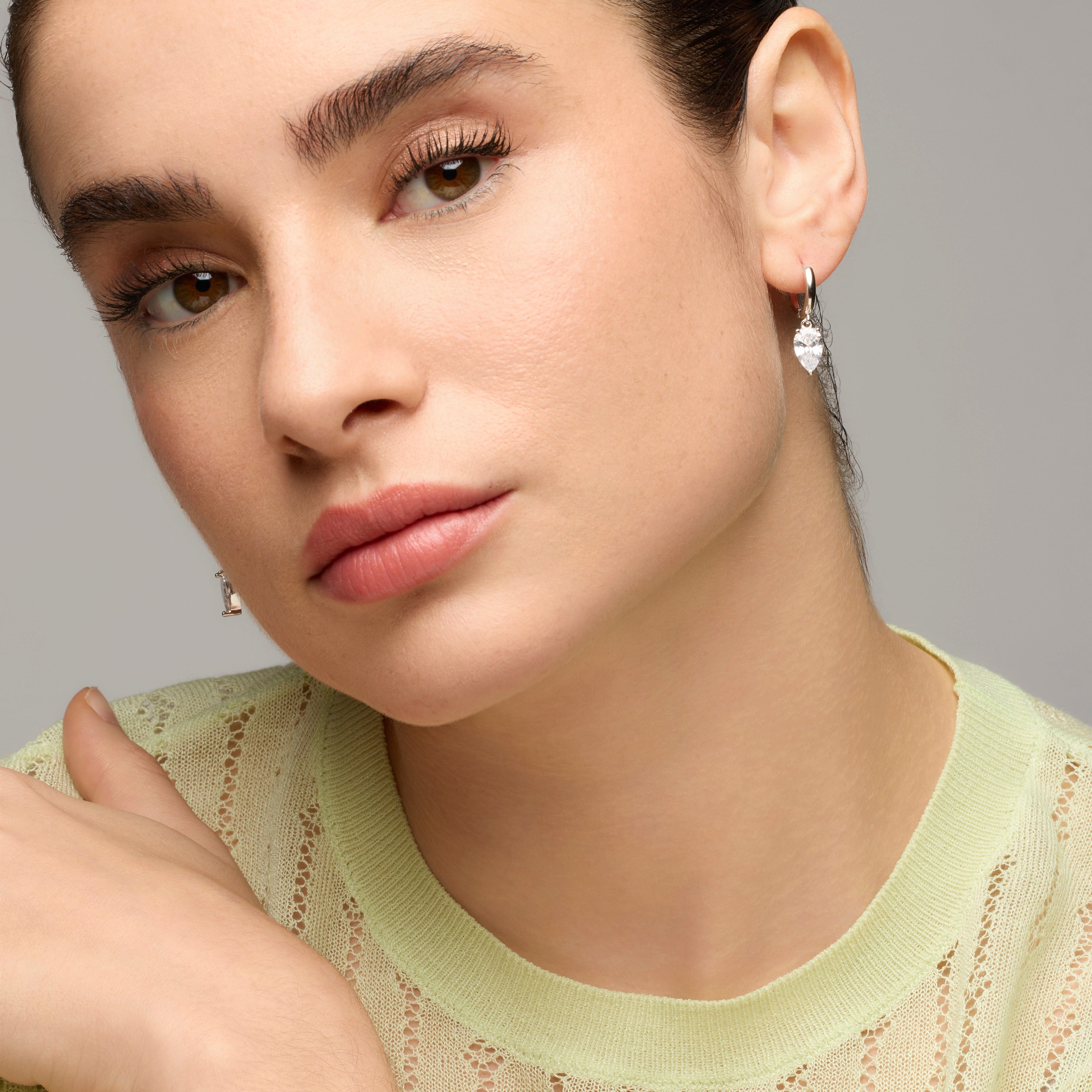 Pendientes de Plata de Ley 925 y Circonita Brillante acabado rodio - Iane