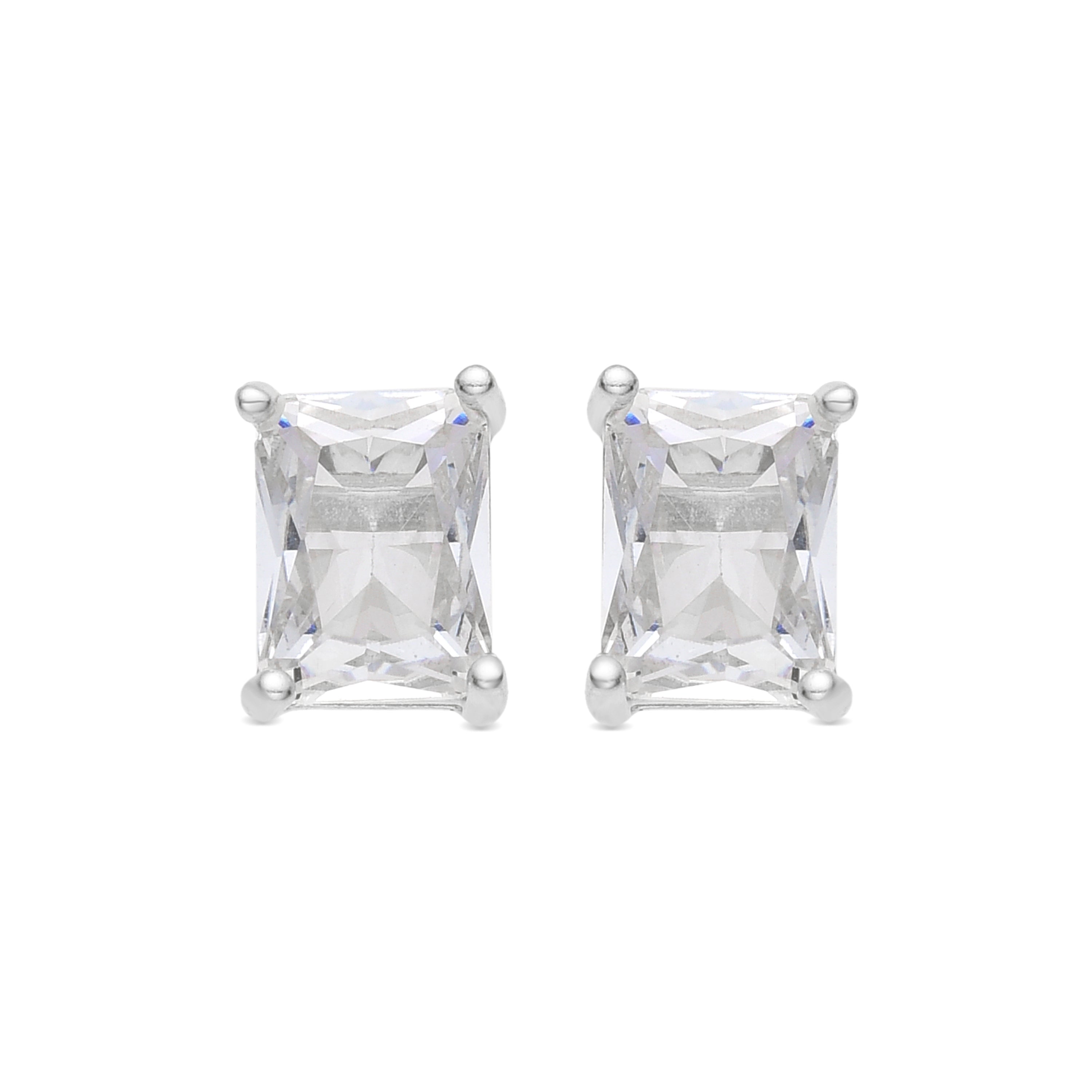 Pendientes de Plata de Ley 925 y Circonita Brillante acabado rodio - Maduo