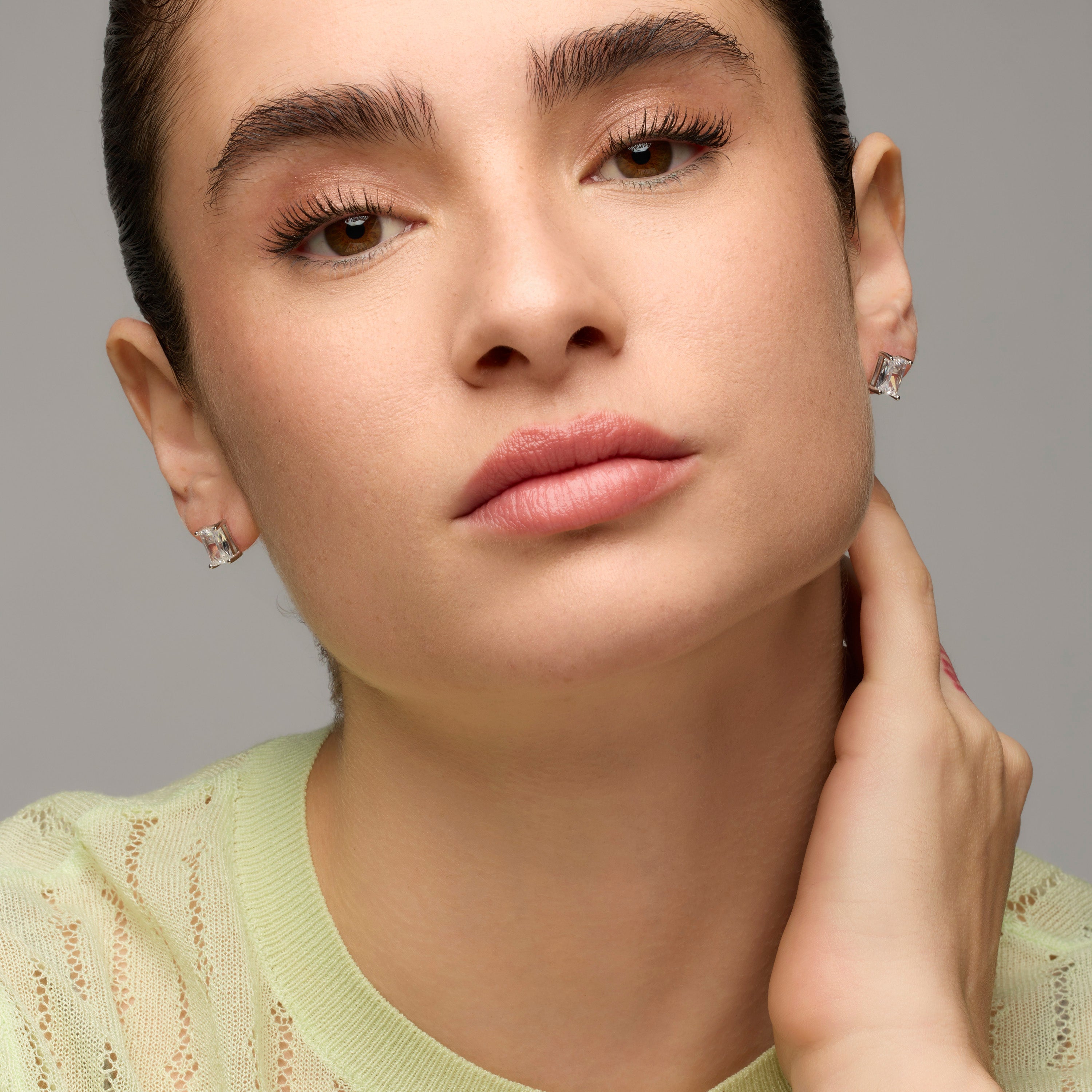 Pendientes de Plata de Ley 925 y Circonita Brillante acabado rodio - Maduo