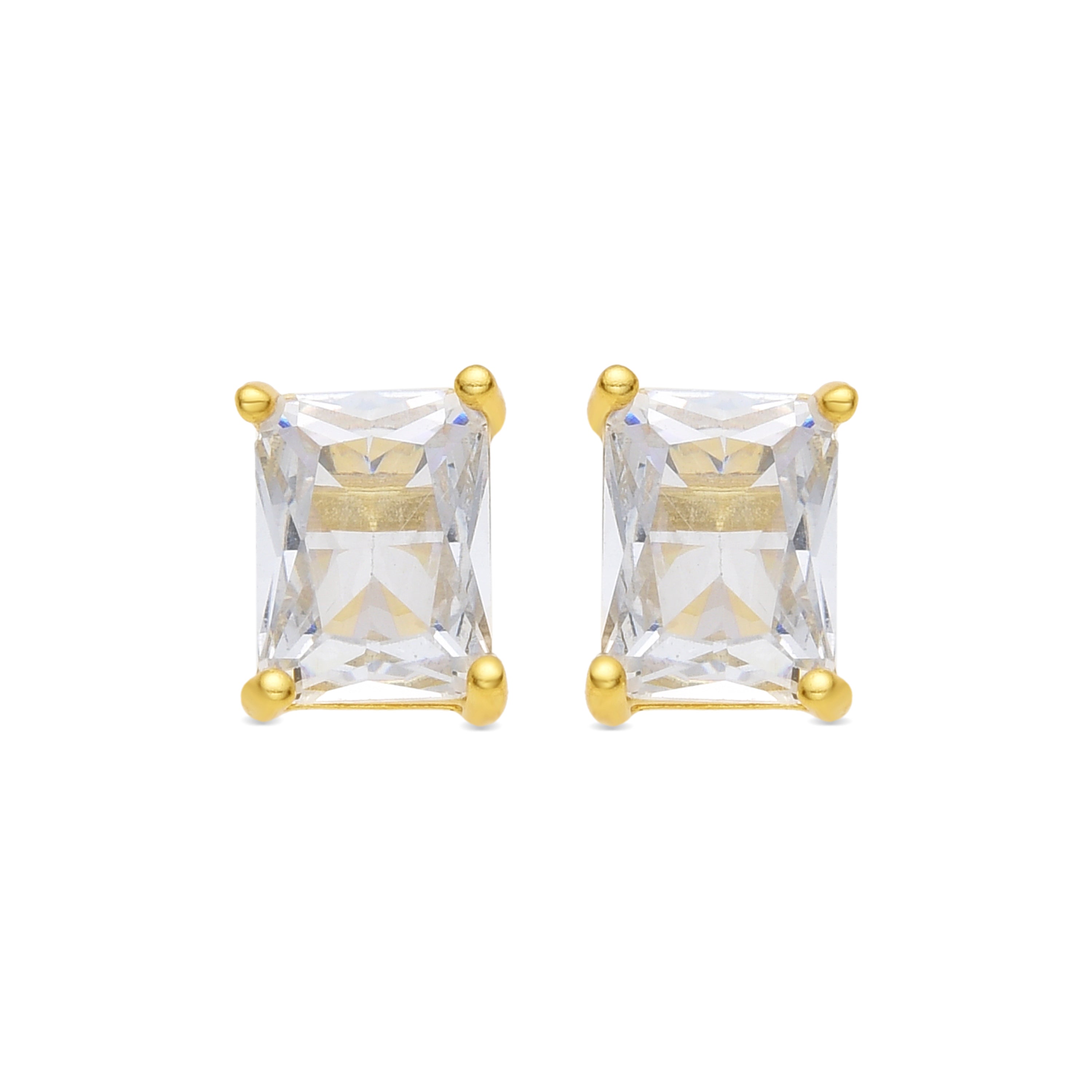 Pendientes de Plata de Ley 925 y Circonita Brillante acabado oro amarillo de 18k - Maduo
