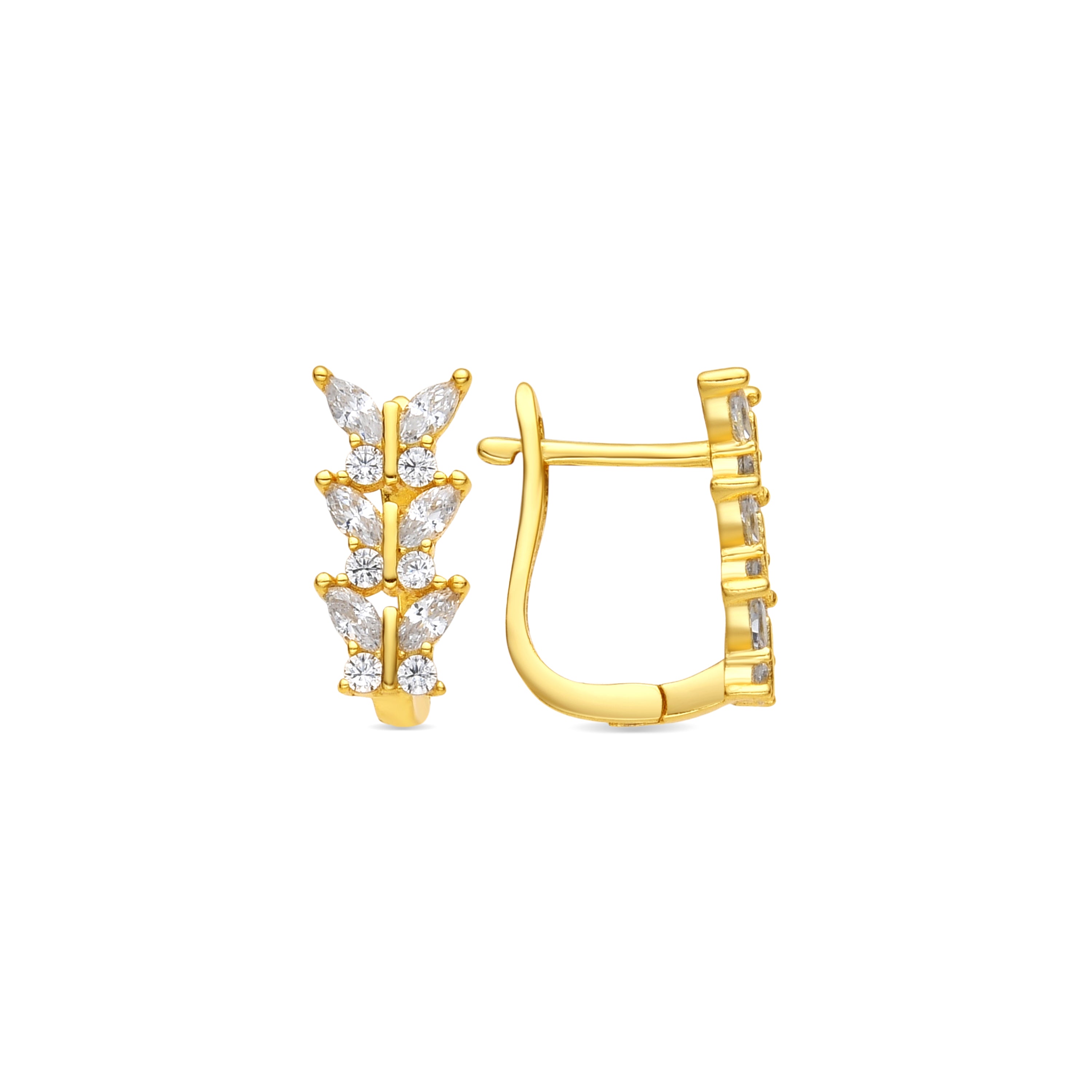 Pendientes de Plata de Ley 925 y Circonita Brillante acabado oro amarillo de 18k - Gasdu