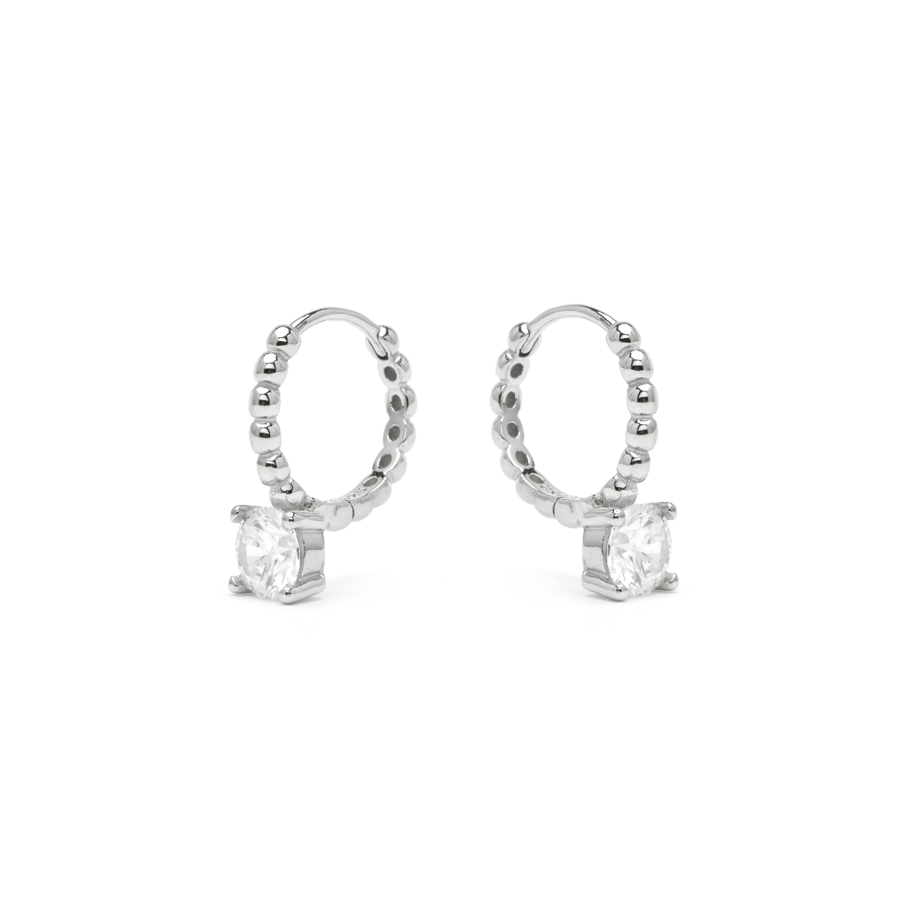 Pendientes de Plata de Ley 925 y Circonita Brillante acabado en rodio - Nakmor