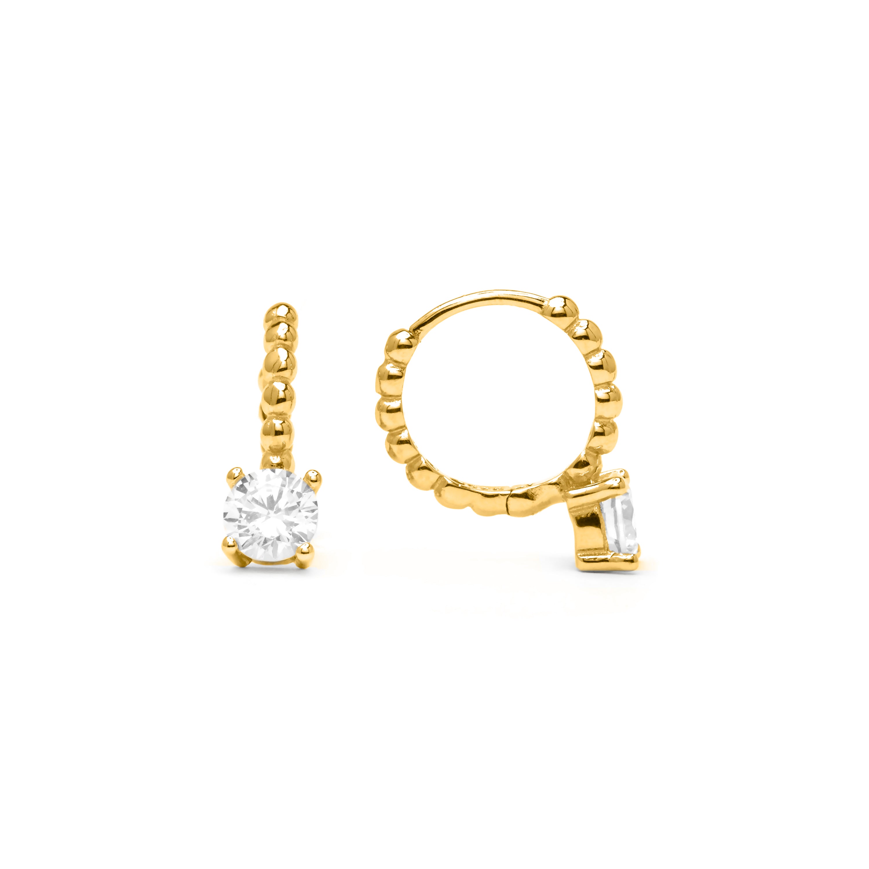 Pendientes de Plata de Ley 925 y Circonita Brillante acabado en oro amarillo 18k - Nakmor