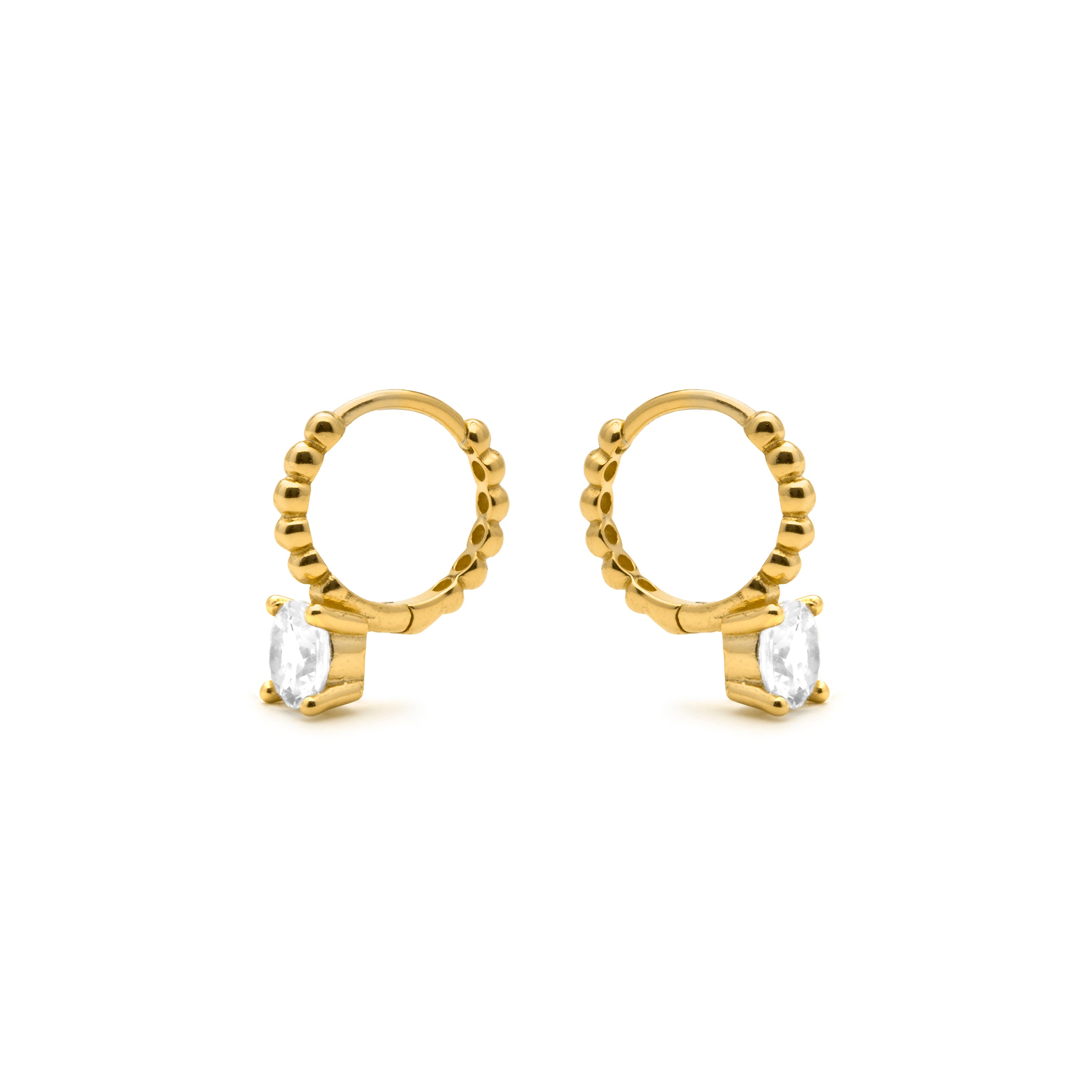 Pendientes de Plata de Ley 925 y Circonita Brillante acabado en oro amarillo 18k - Nakmor