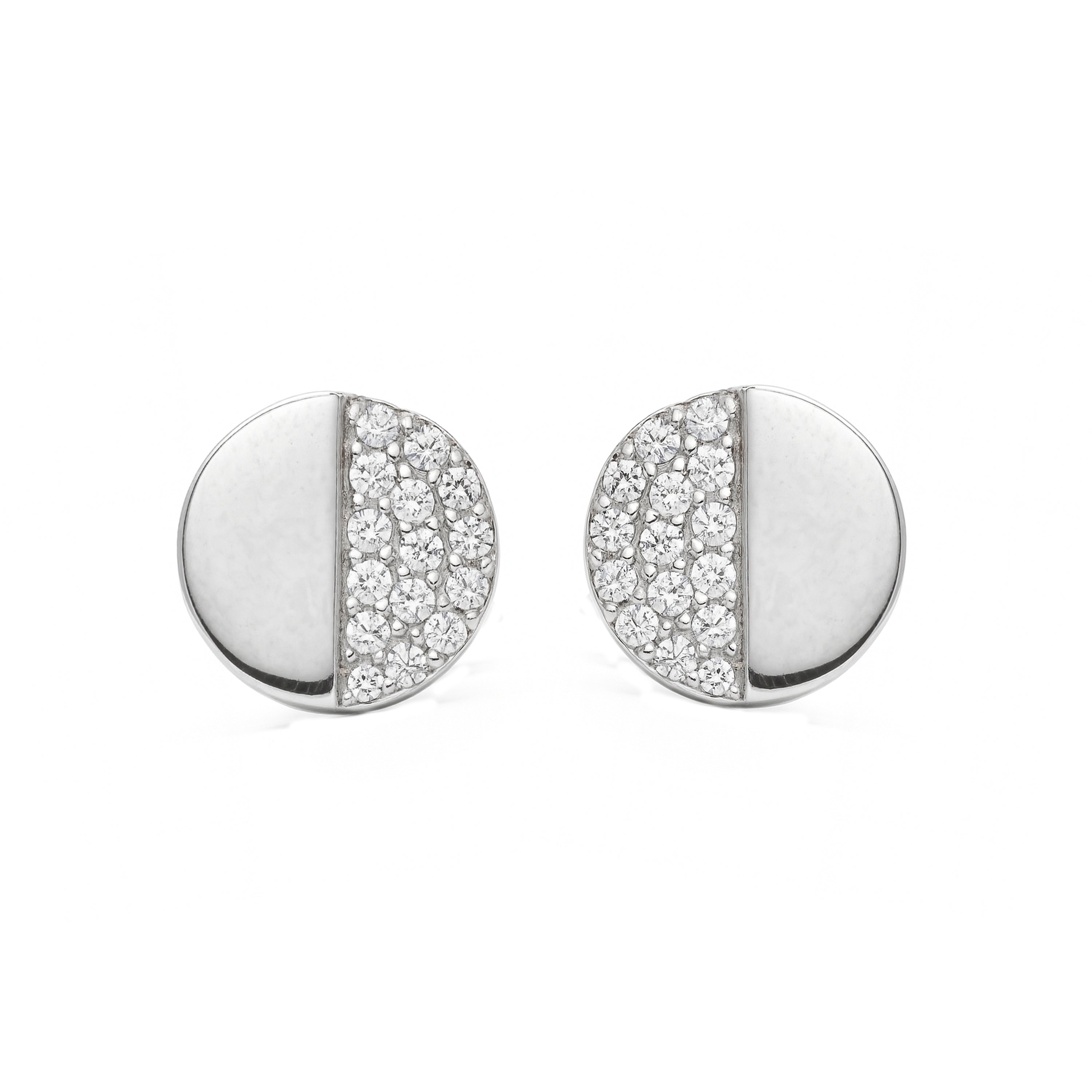 Pendientes de Plata de Ley 925 y Circonita Brillante acabado en rodio - Lamty