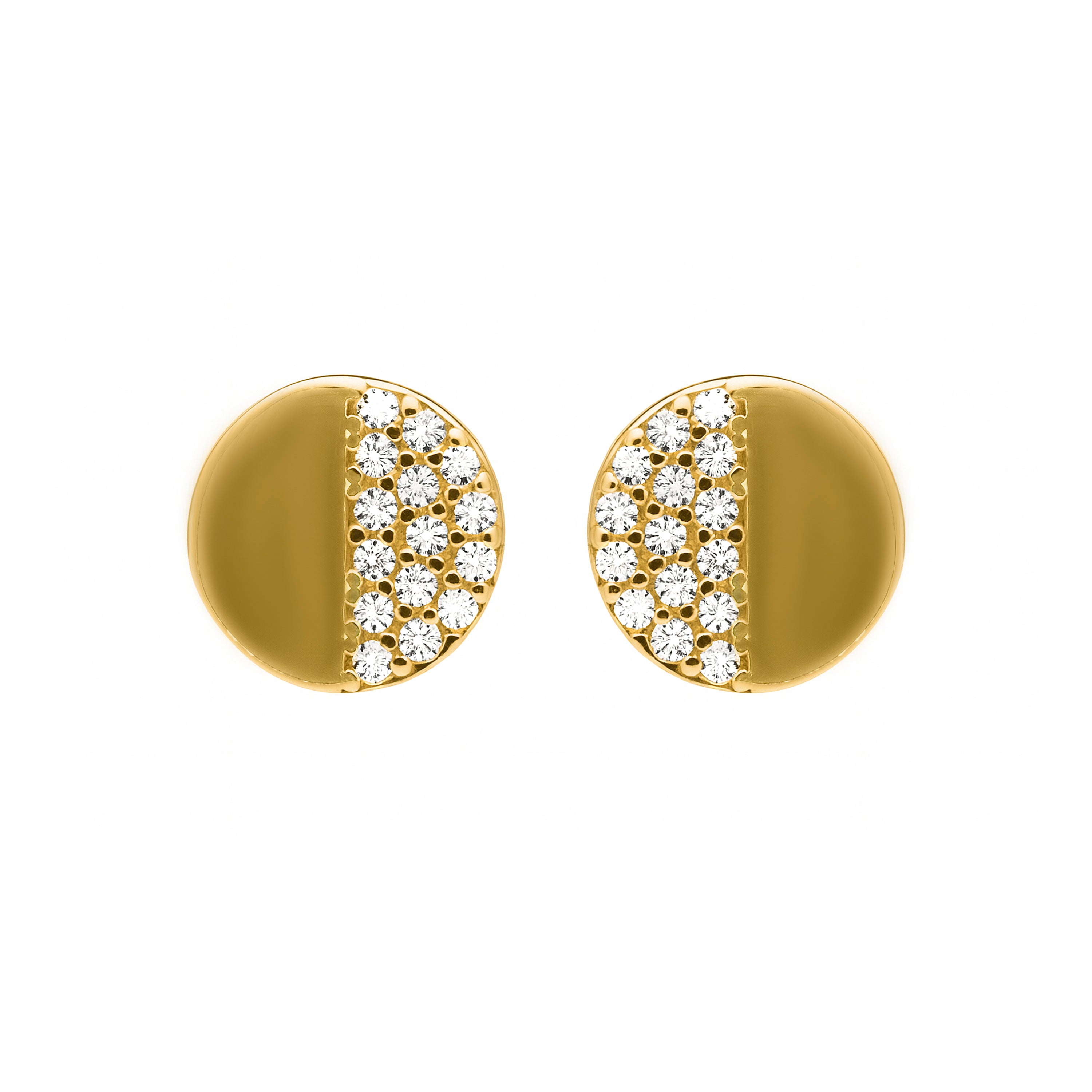 Pendientes de Plata de Ley 925 y Circonita Brillante acabado en oro amarillo 18k - Lamty