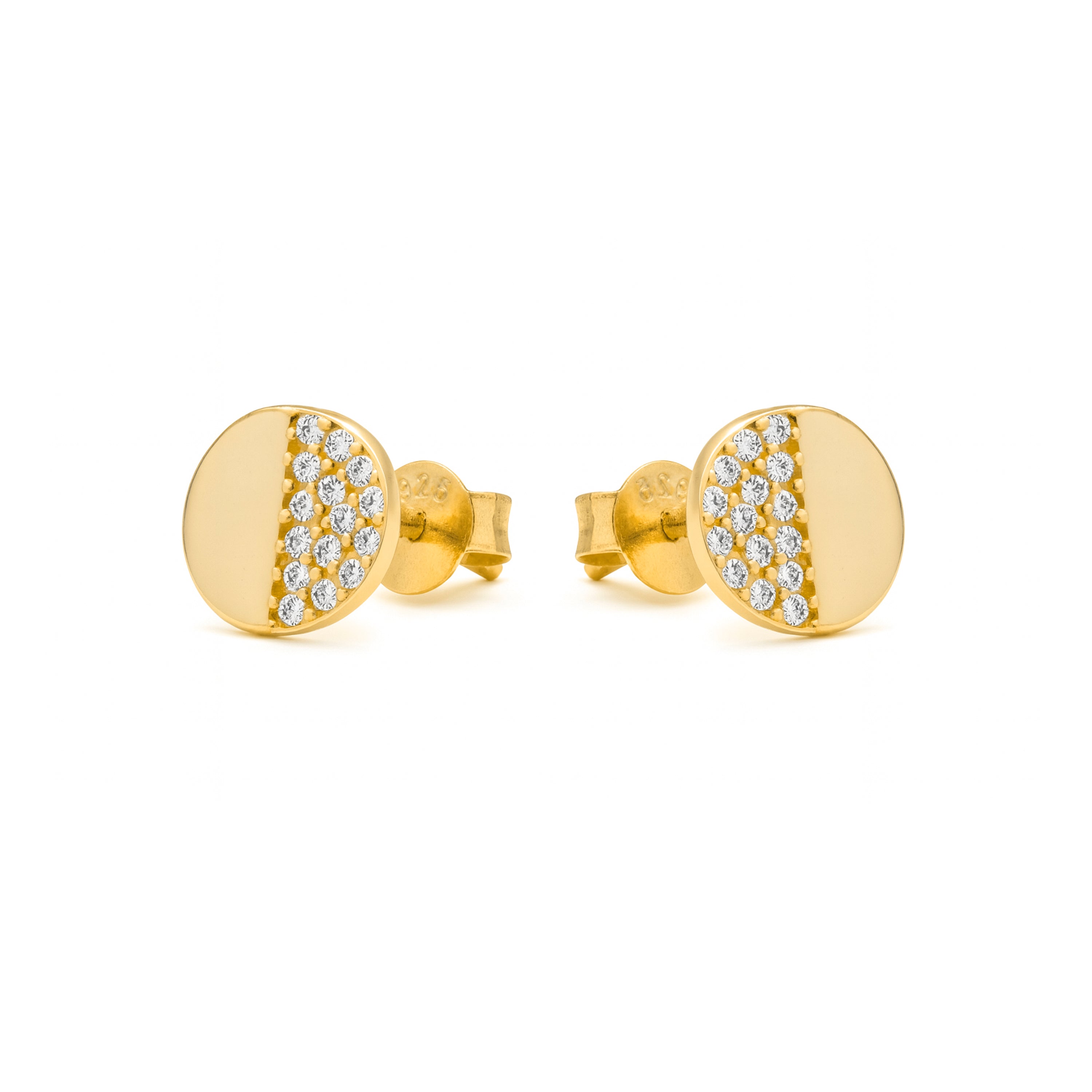 Pendientes de Plata de Ley 925 y Circonita Brillante acabado en oro amarillo 18k - Lamty