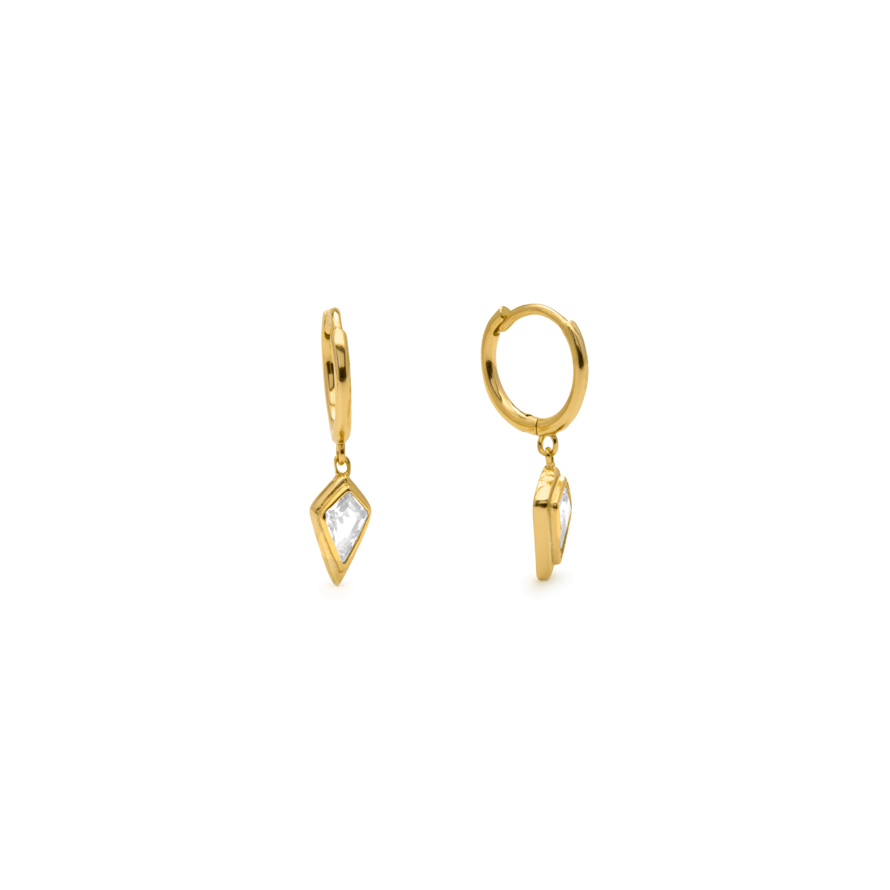 Pendientes de Plata de Ley 925 y Circonita Brillante acabado en oro amarillo 18k - Salro