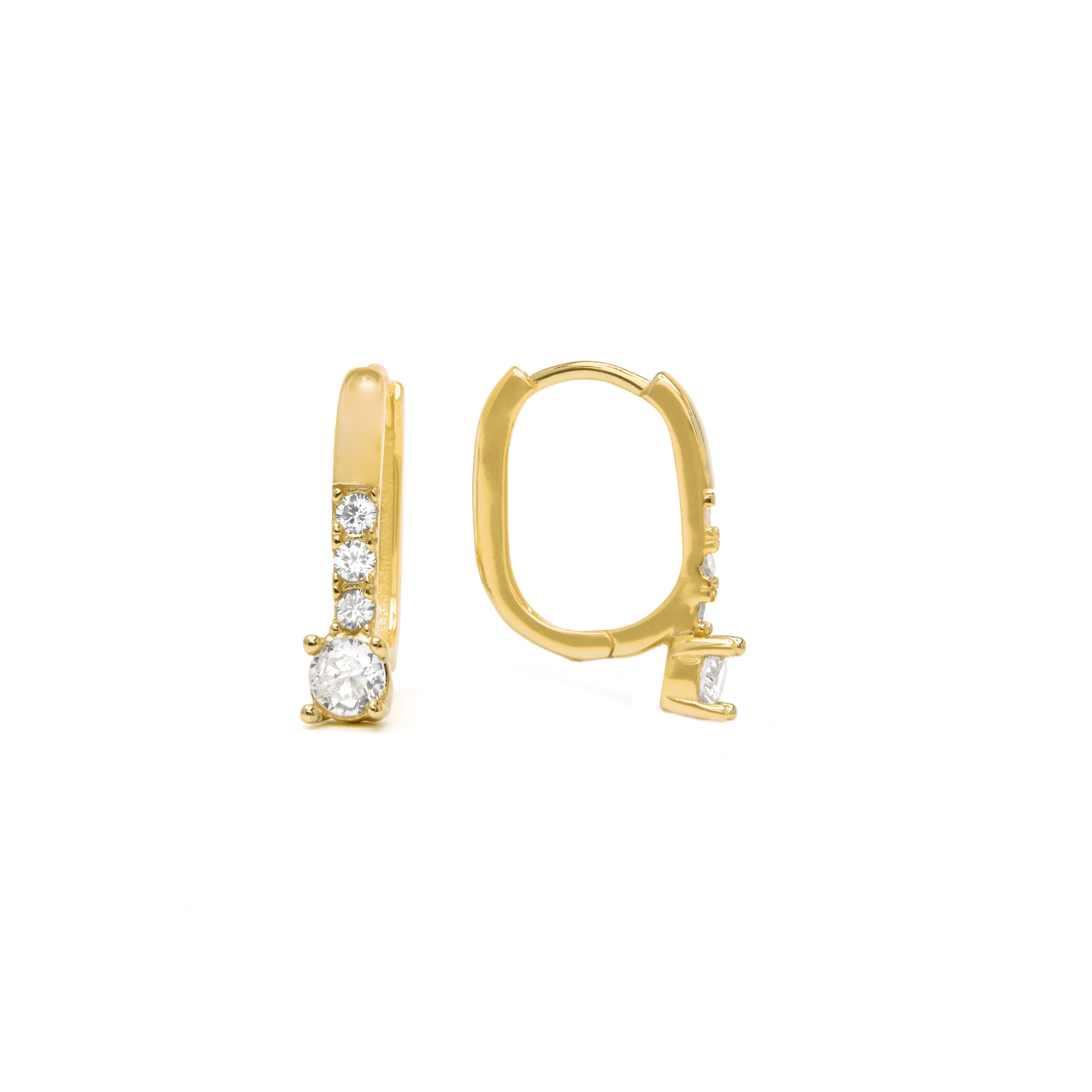 Pendientes de Plata de Ley 925 y Circonita Brillante acabado en oro amarillo 18k - Kul