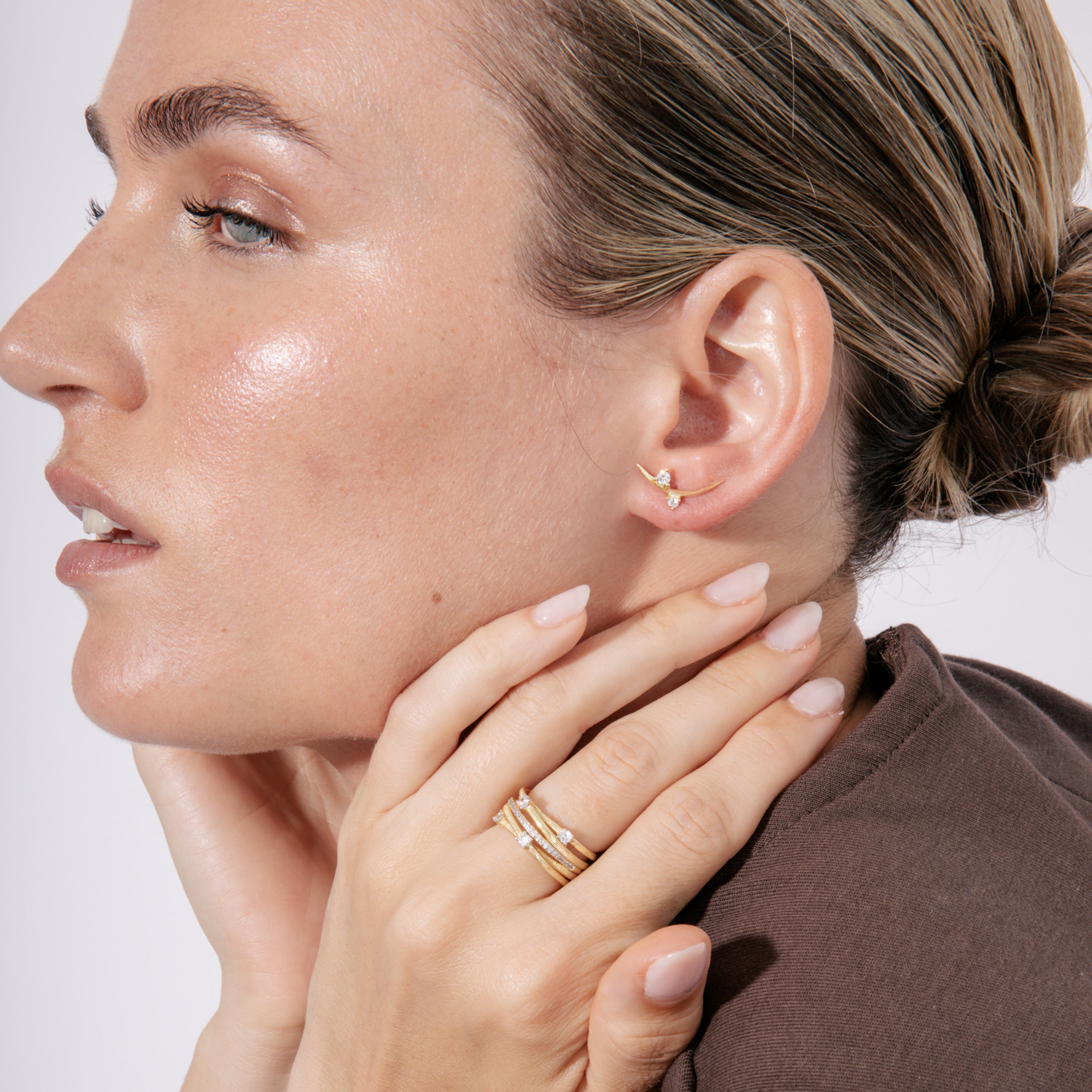 Pendientes de Plata de Ley 925 y Circonita Brillante acabado en oro amarillo 18k - Ryfio