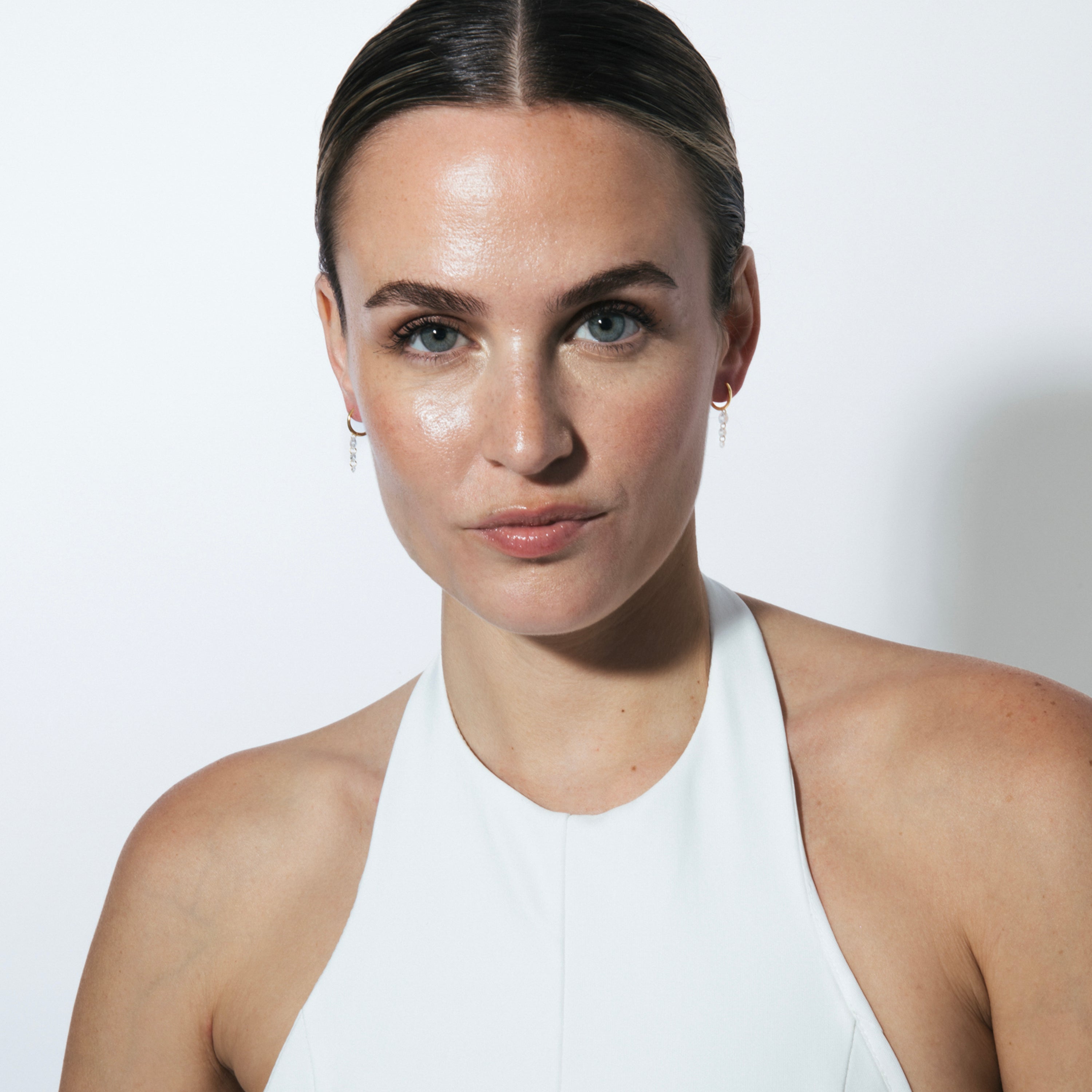 Pendientes de Plata de Ley 925 y Circonita Brillante acabado en oro amarillo 18k - Ronik