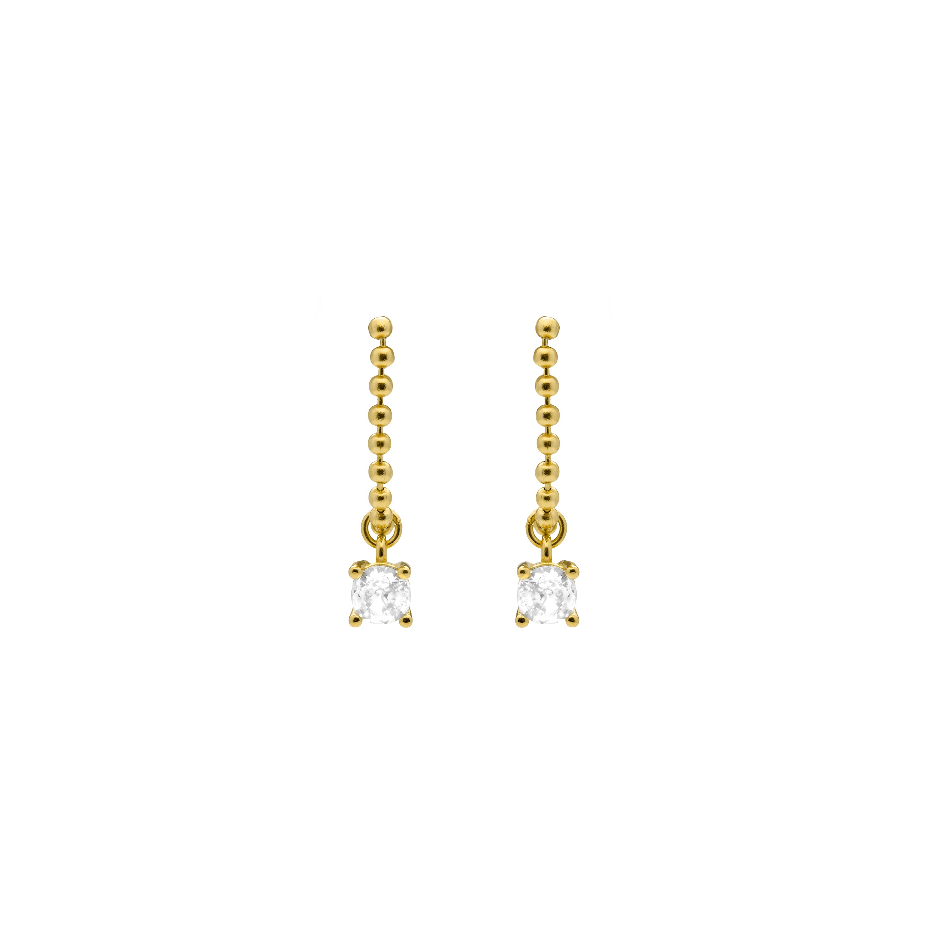 Pendientes de Plata de Ley 925 y Circonita Brillante acabado en oro amarillo 18k - Hipil