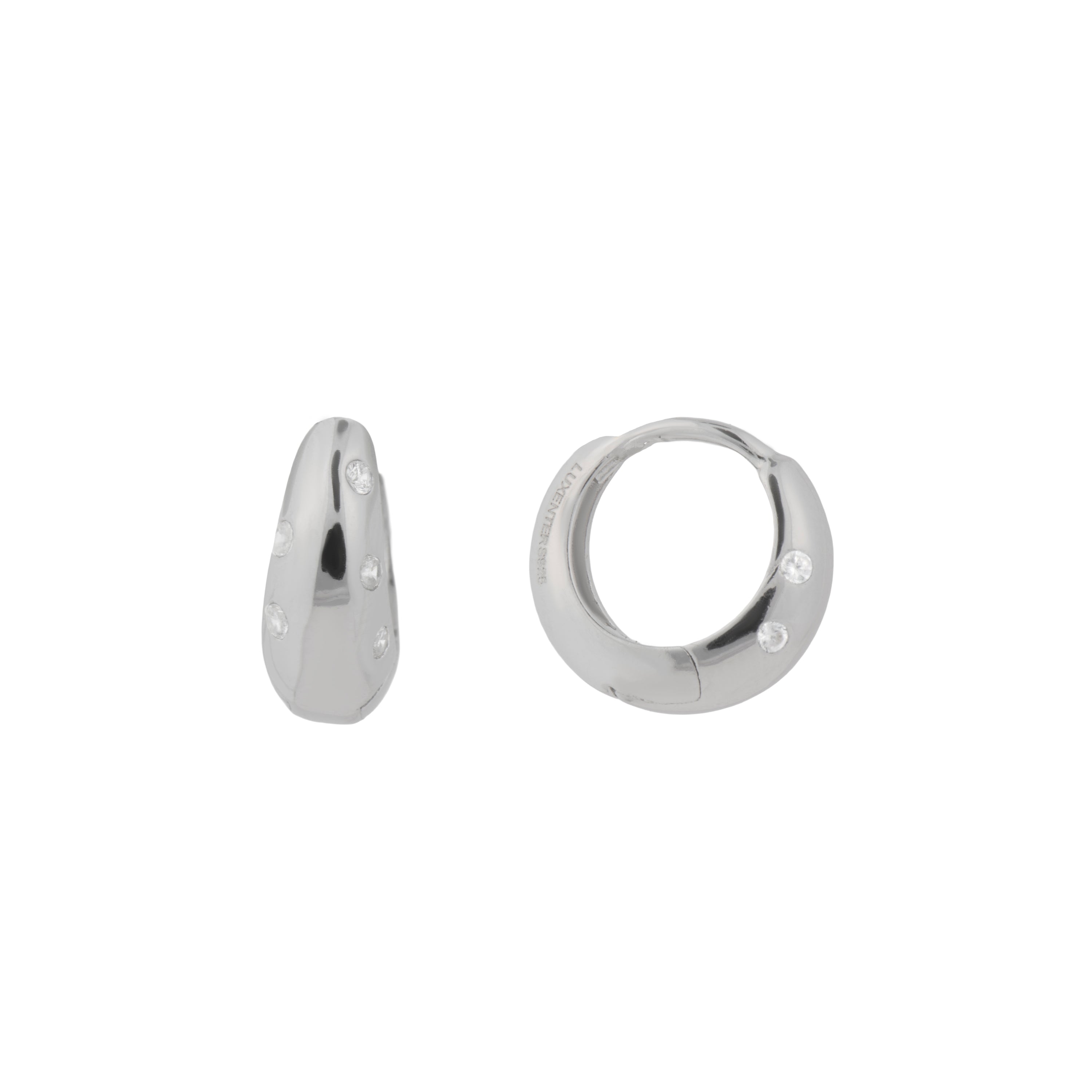Pendientes de Plata de Ley 925 y Circonita Brillante acabado en rodio - Safrea