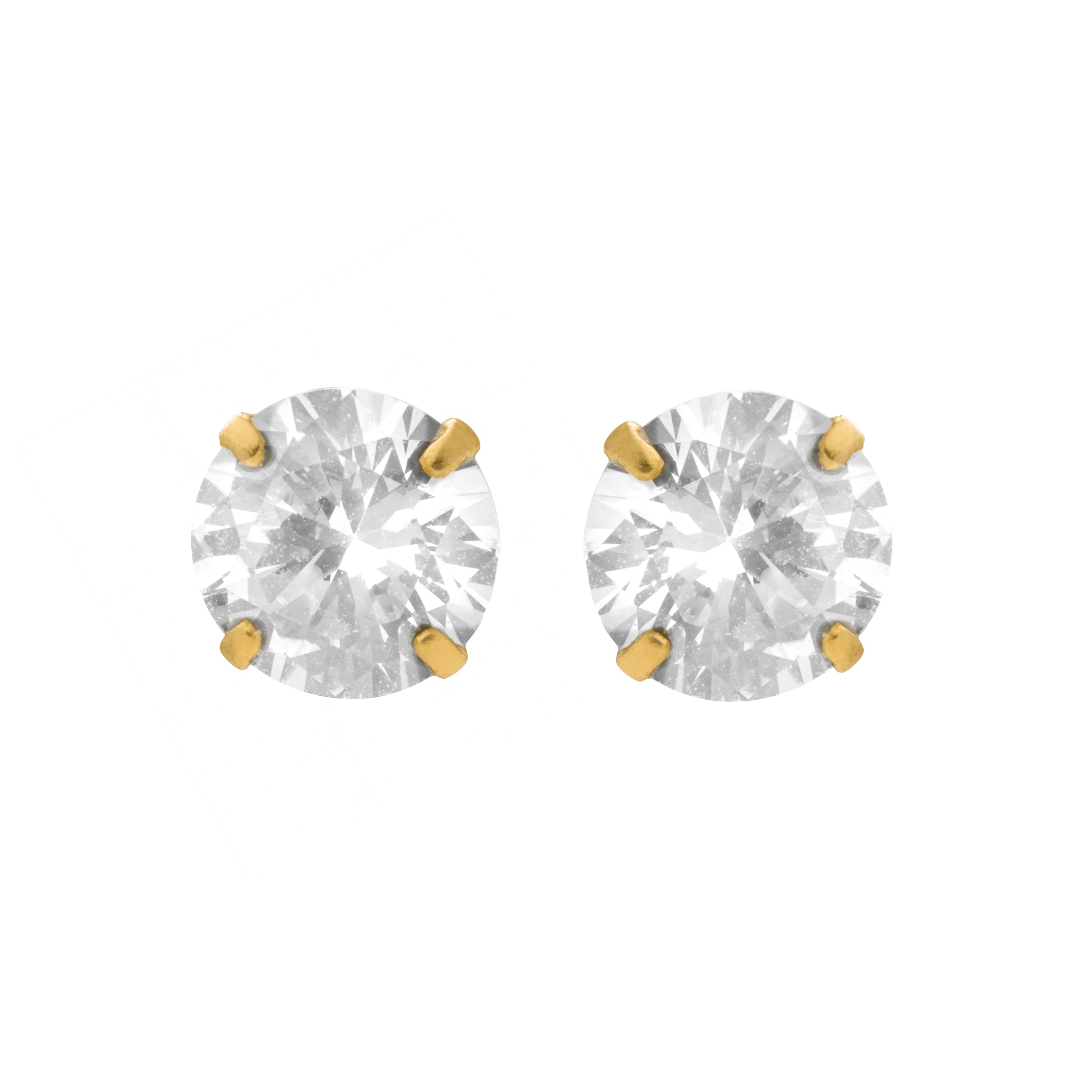 Pendientes de Plata de Ley 925 y Circonita Brillante acabado en oro amarillo 18k - Losia