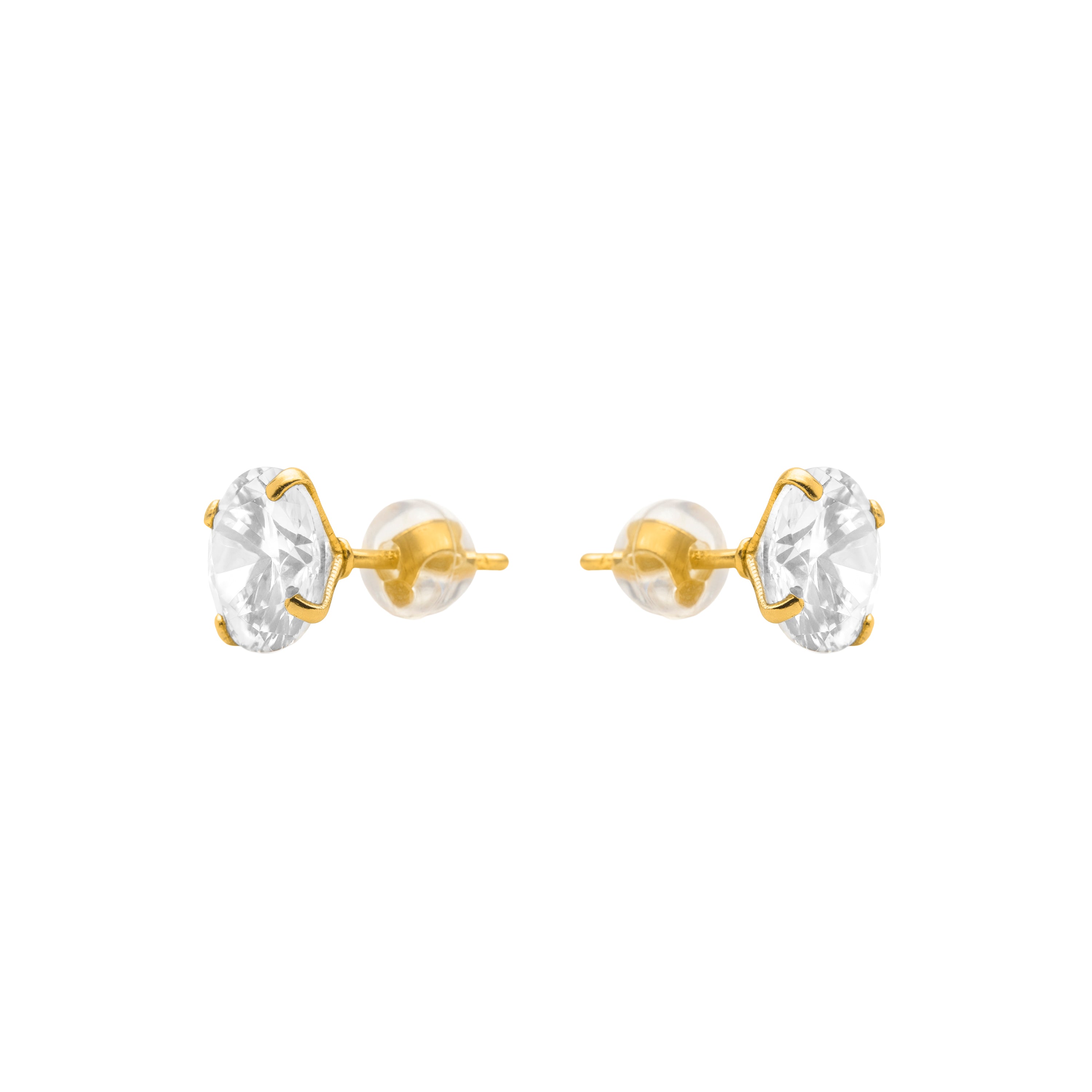 Pendientes de Plata de Ley 925 y Circonita Brillante acabado en oro amarillo 18k - Losia