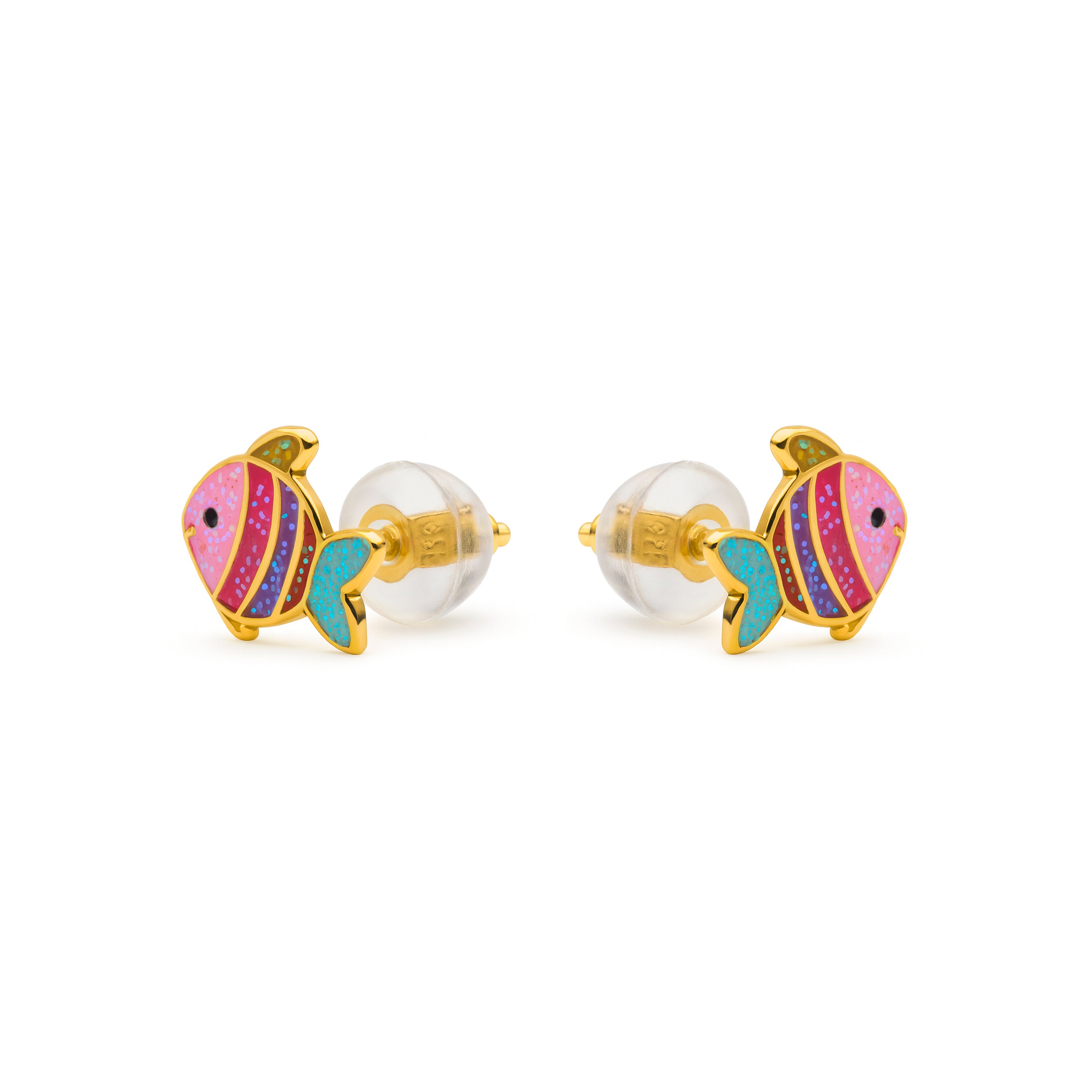 Pendientes de Plata de Ley 925 y Lacado Multicolor acabado en oro amarillo 18k - Derak
