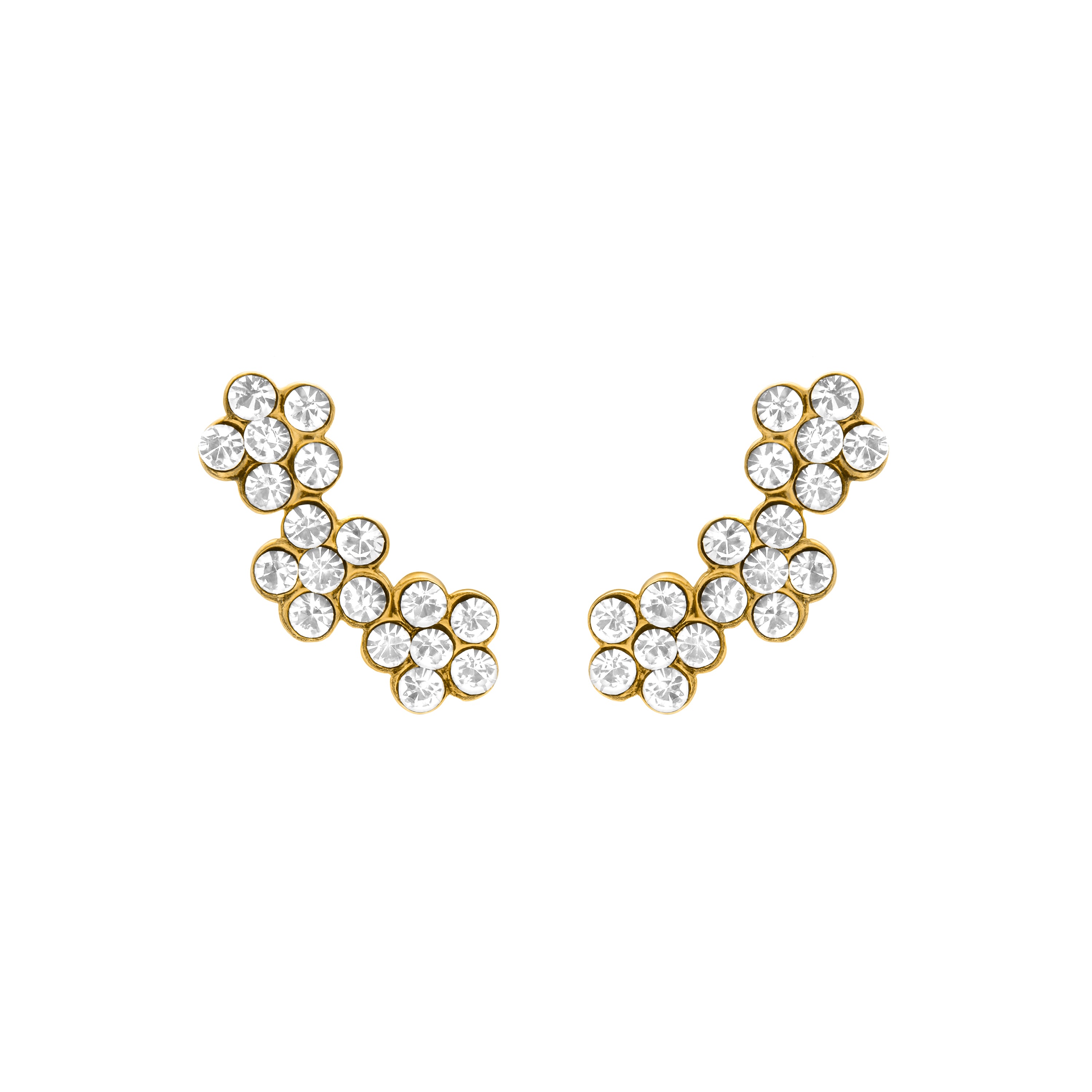 Pendientes de Plata de Ley 925 y Circonita Brillante acabado en oro amarillo 18k - Wenly