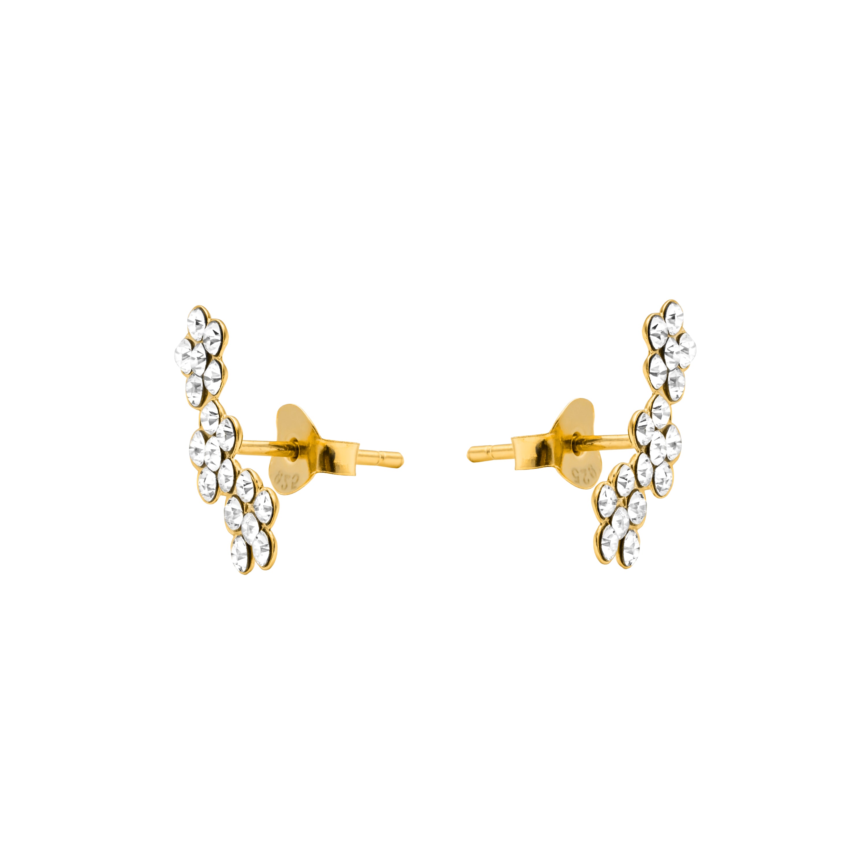 Pendientes de Plata de Ley 925 y Circonita Brillante acabado en oro amarillo 18k - Wenly